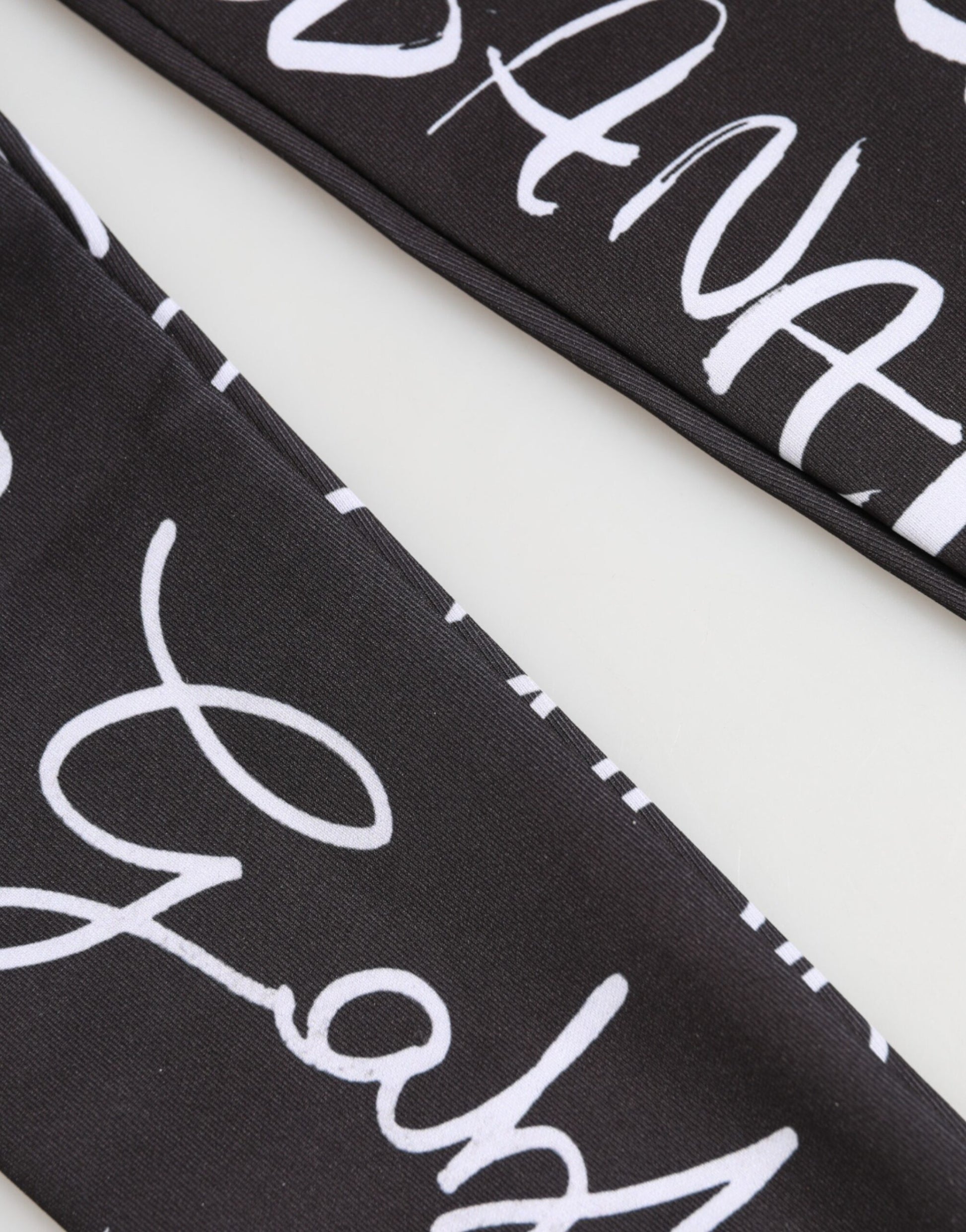 Dolce & Gabbana Black White DG Logo Elbow Length Mitten Gloves Curated Luxury Accessories by Orvyn
