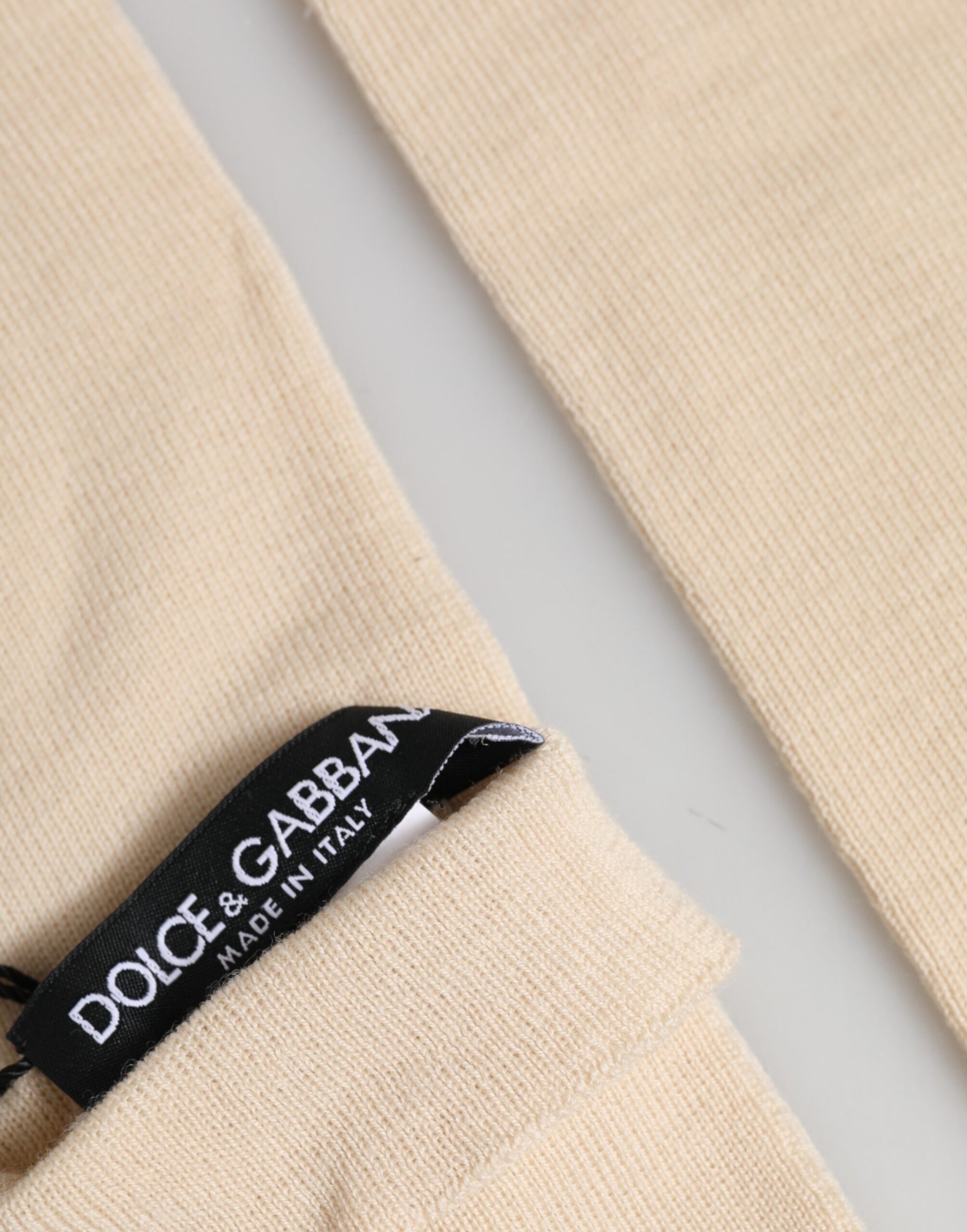 Dolce & Gabbana Beige Wool Fingerless Elbow Length Women Gloves Curated Luxury Accessories by Orvyn