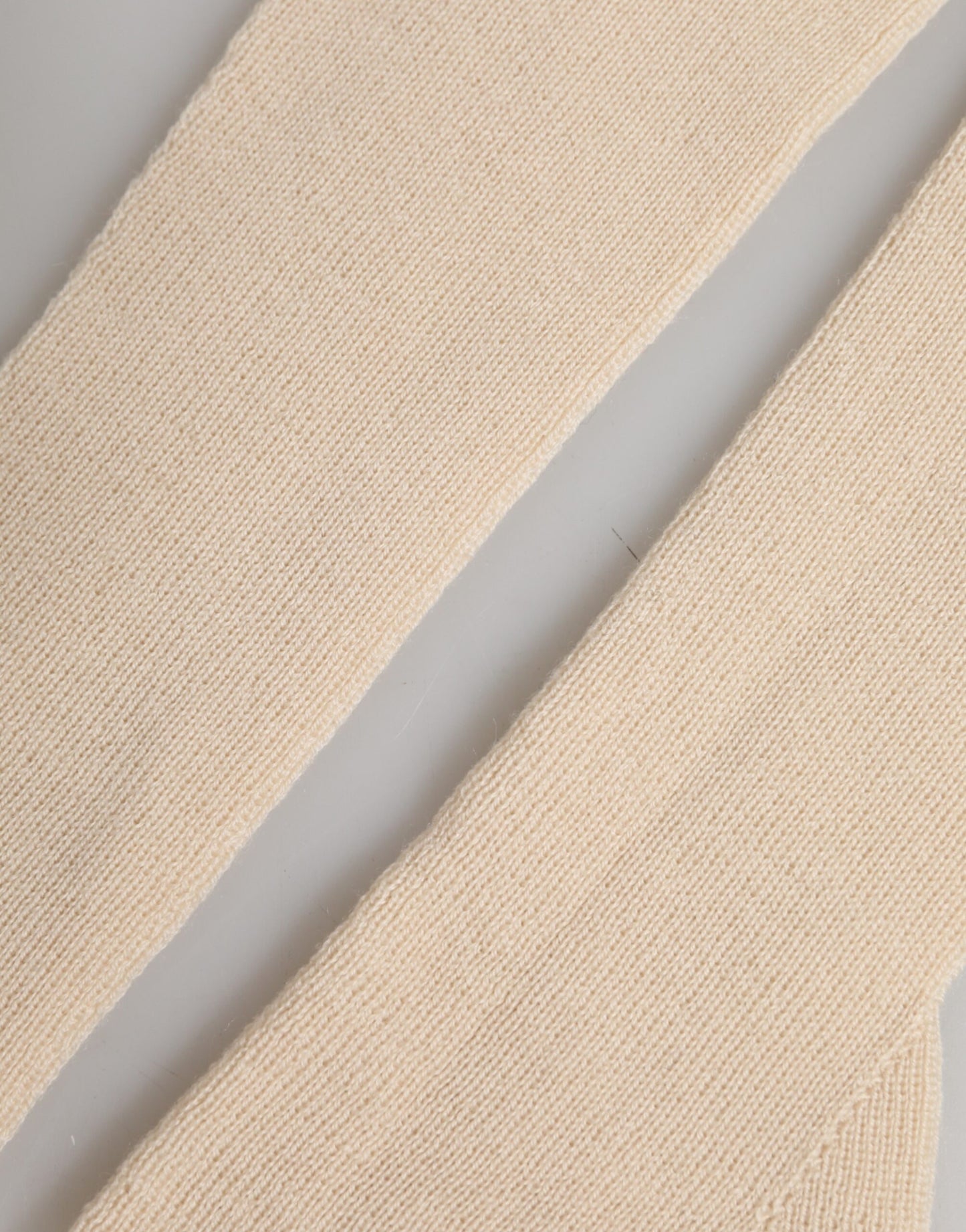 Dolce & Gabbana Beige Wool Fingerless Elbow Length Women Gloves Curated Luxury Accessories by Orvyn