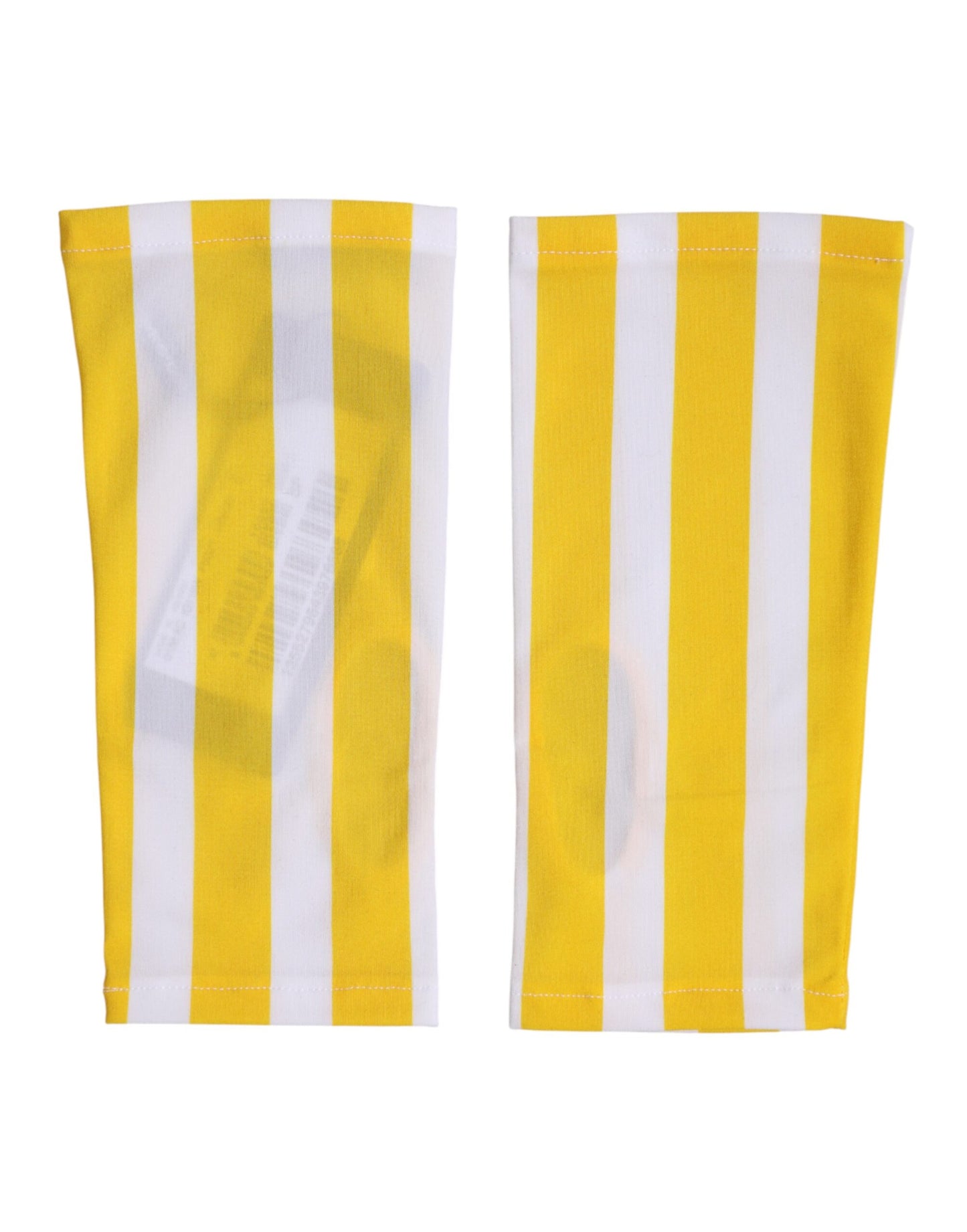 Dolce & Gabbana Yellow White Nylon Fingerless Wrist Length Gloves Curated Luxury Accessories by Orvyn
