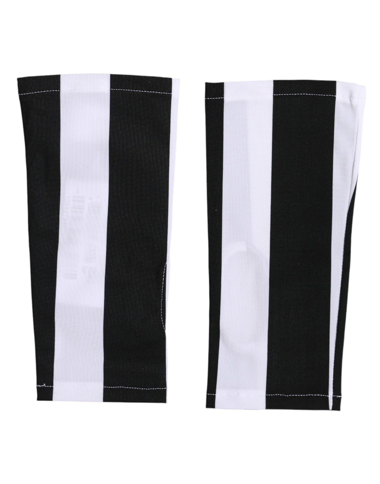 Dolce & Gabbana Black White Nylon Fingerless Wrist Length Gloves Curated Luxury Accessories by Orvyn