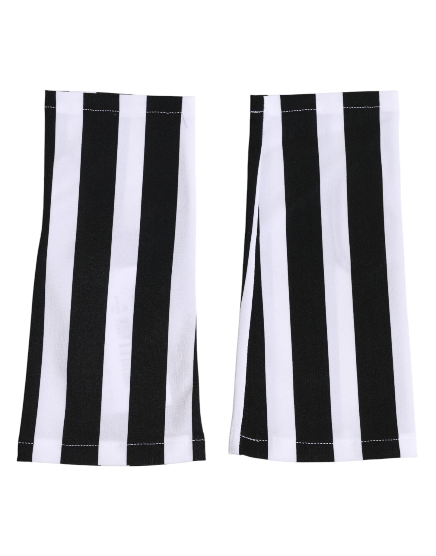 Dolce & Gabbana Black White Nylon Fingerless Wrist Length Gloves Curated Luxury Accessories by Orvyn