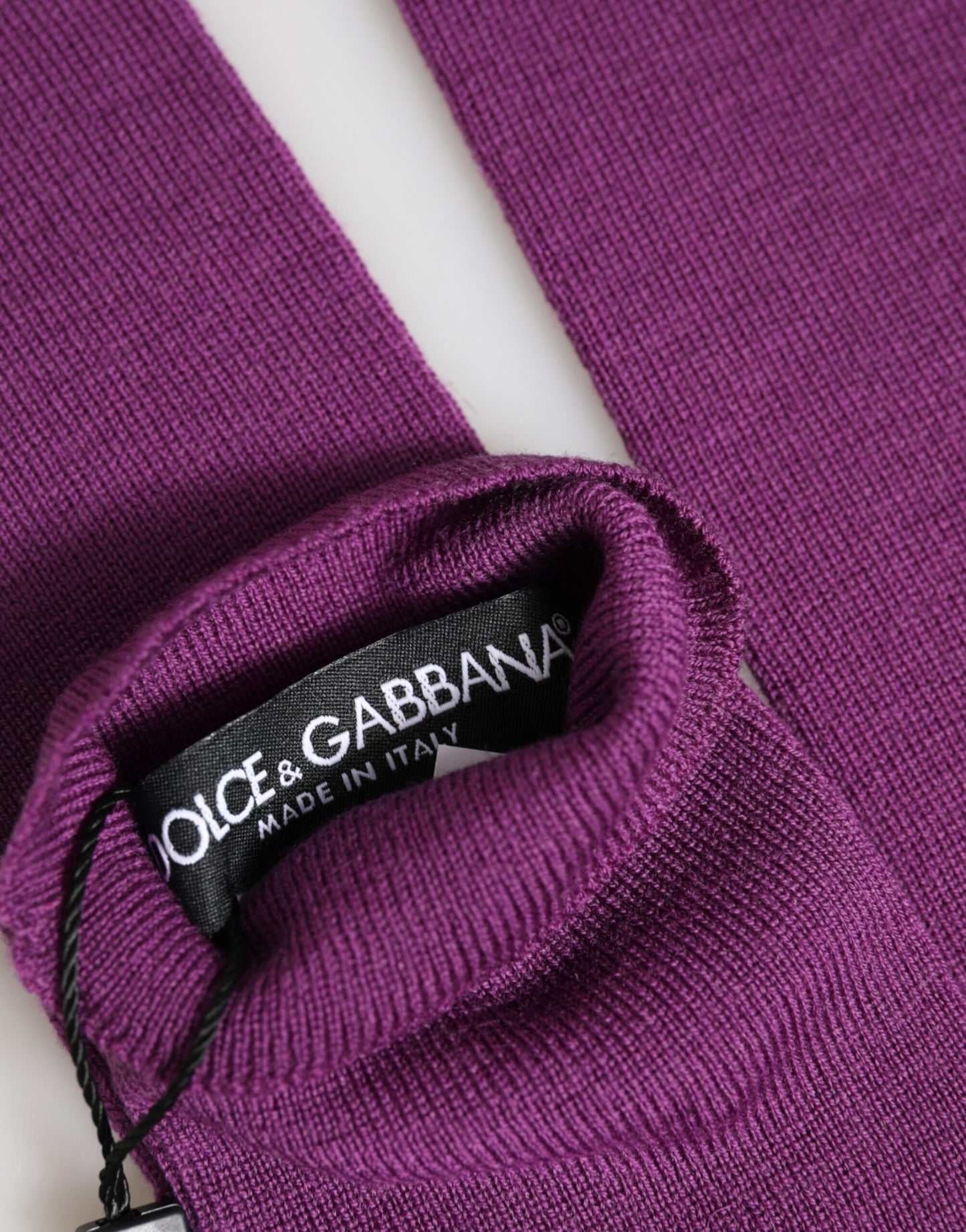 Dolce & Gabbana Purple Wool Fingerless Elbow Length Women One Size Gloves Curated Luxury Accessories by Orvyn