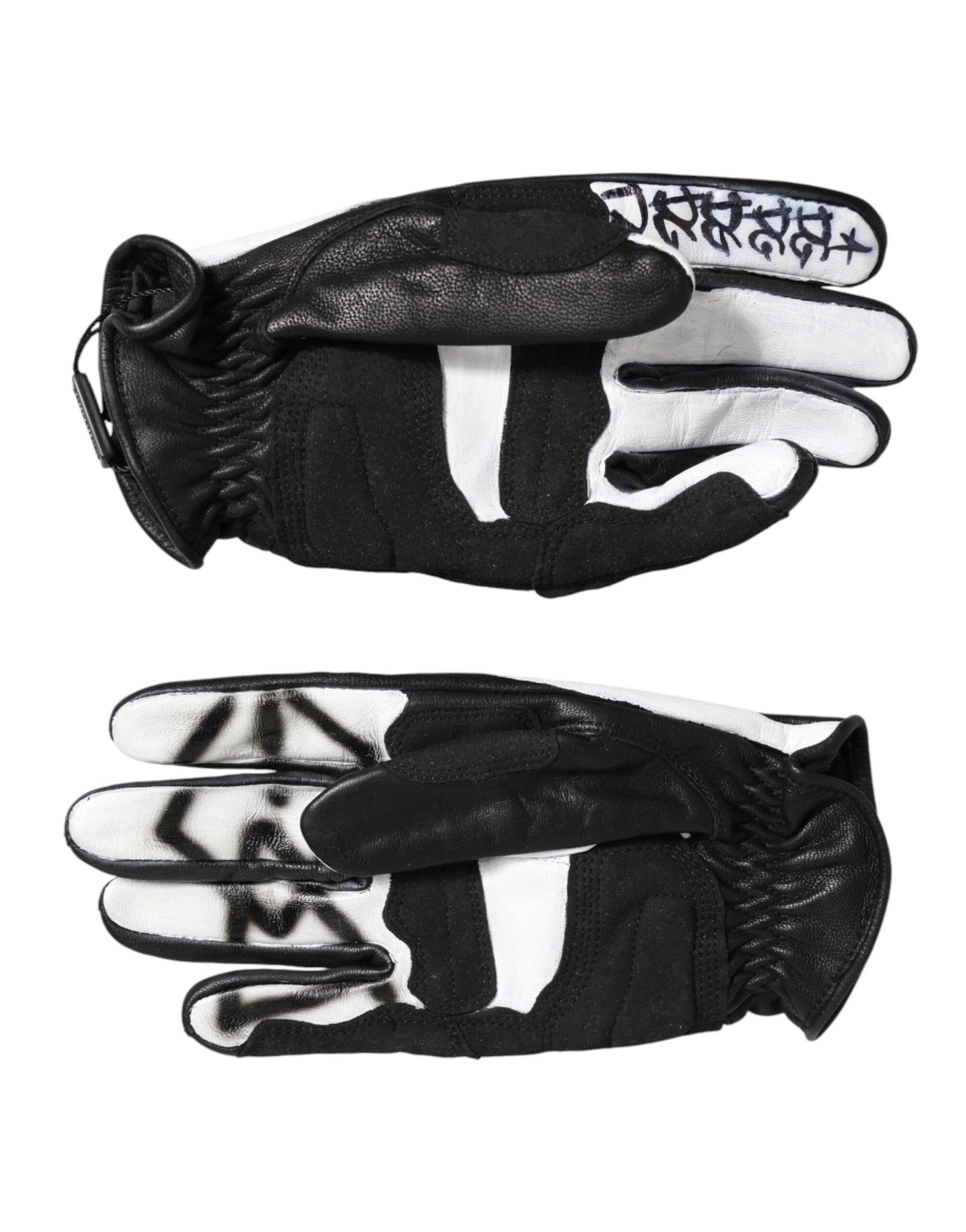 Dolce & Gabbana Gloves Black White Crystal Wrist Length Mitten Gloves Curated Luxury Accessories by Orvyn