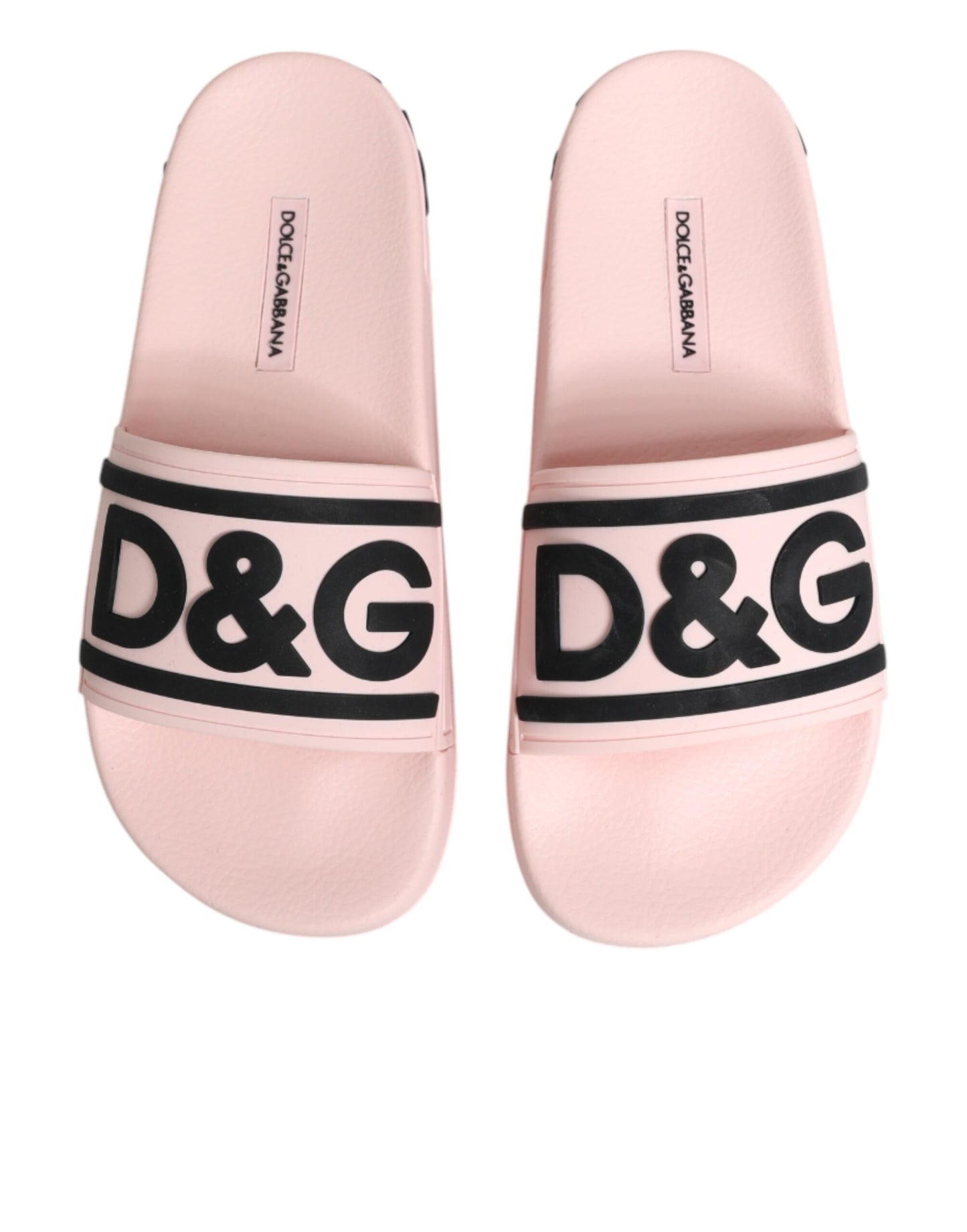 Dolce & Gabbana Pink Rubber Slides Sandals Beachwear Shoes Curated Luxury Accessories by Orvyn