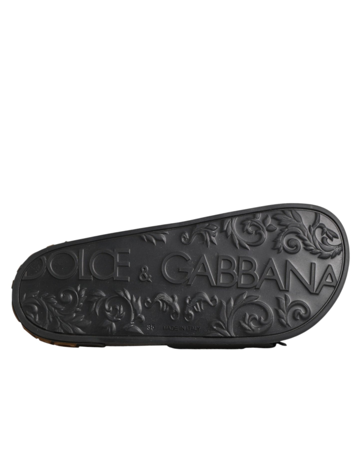 Dolce & Gabbana Black Devotion Matelassé Leather Slides Shoes Curated Luxury Accessories by Orvyn