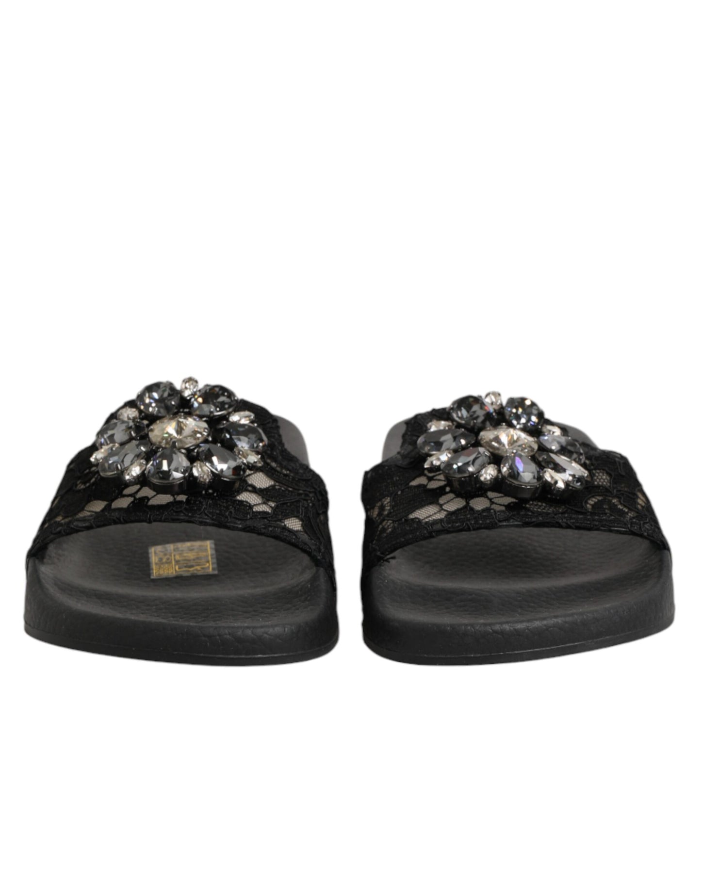 Dolce & Gabbana Black Devotion Matelassé Leather Slides Shoes Curated Luxury Accessories by Orvyn