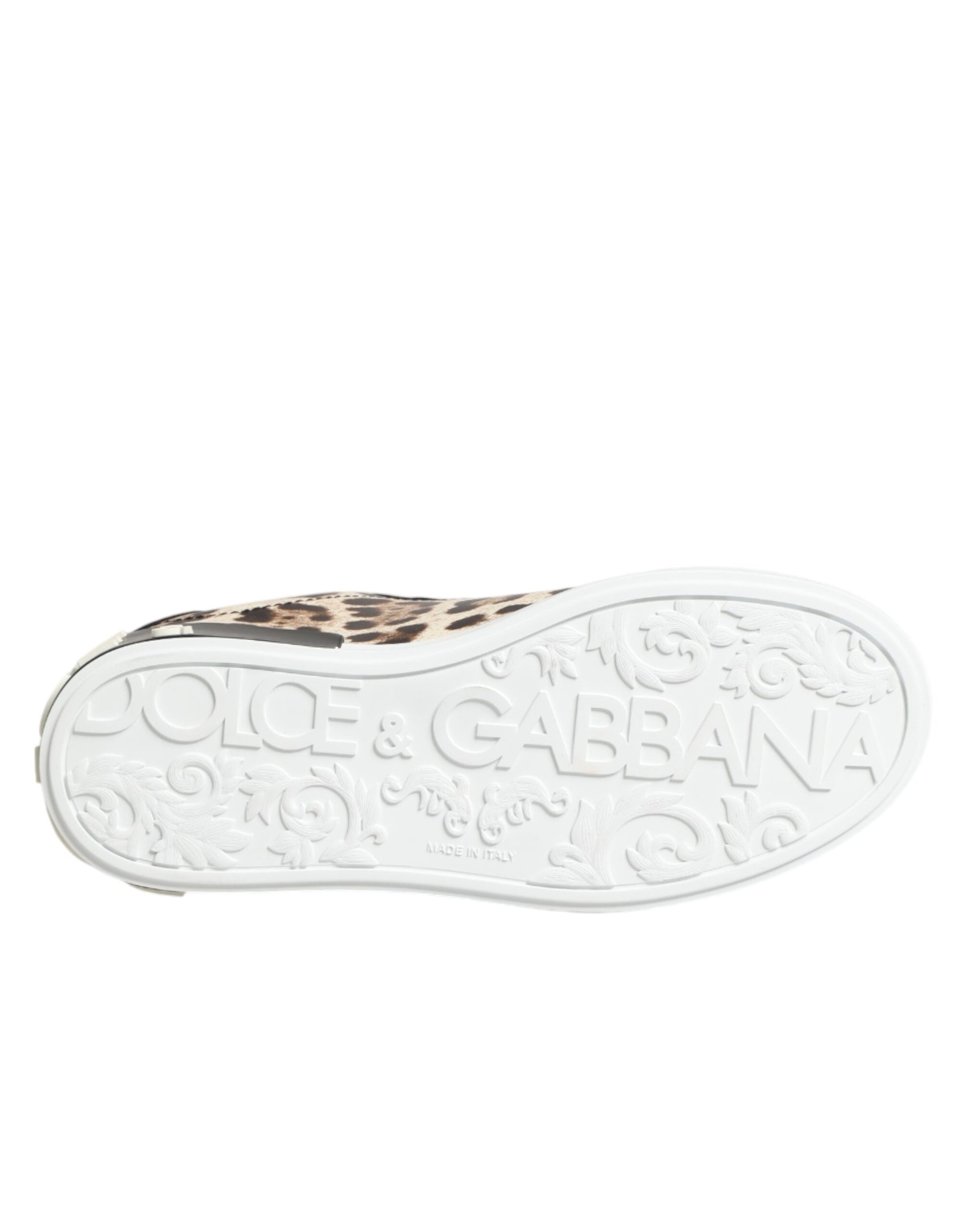 Dolce & Gabbana Brown Leather Leopard Low Top Sneakers Shoes Curated Luxury Accessories by Orvyn