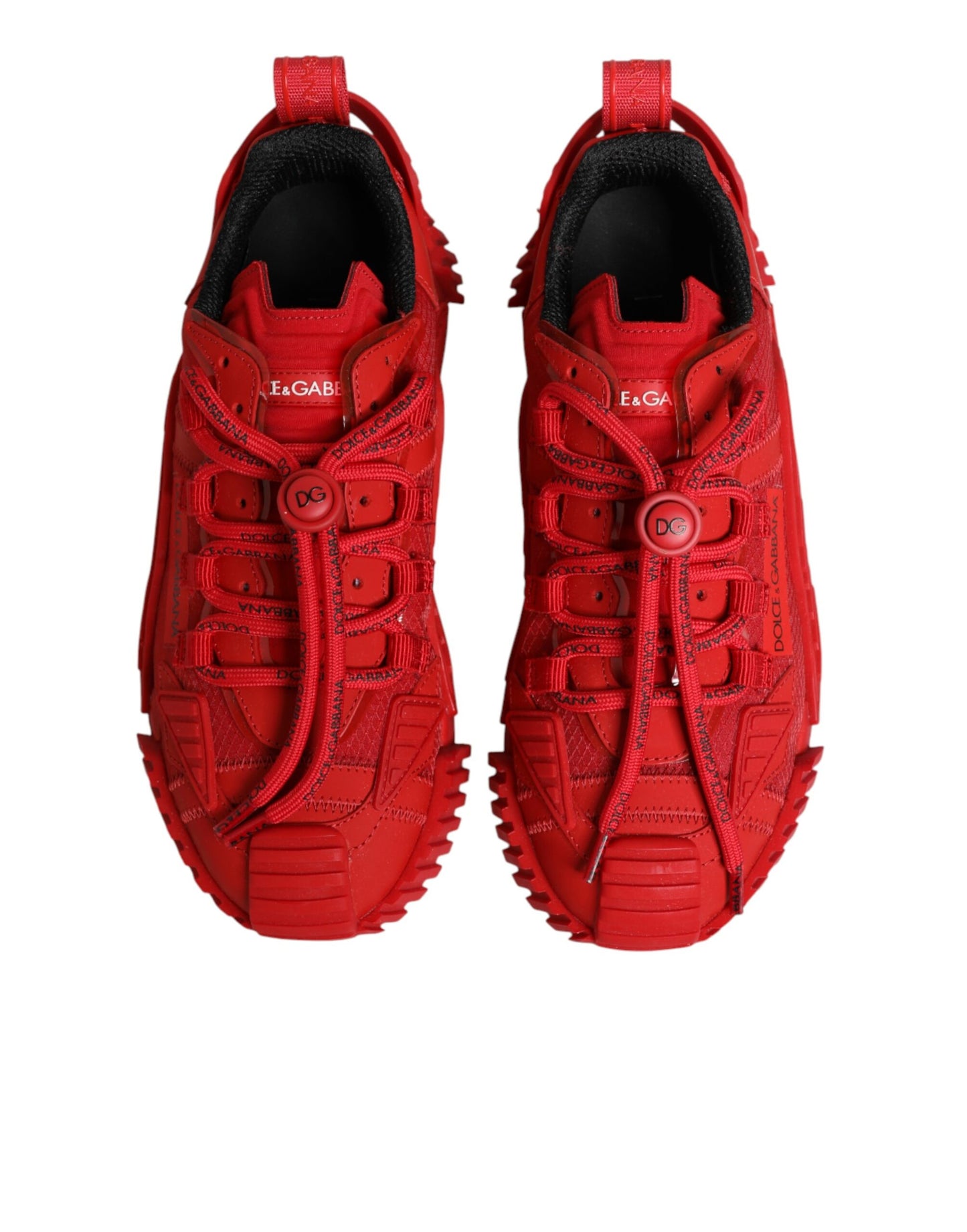 Dolce & Gabbana Red Logo Lace Low Top NS1 Sneakers Shoes Curated Luxury Accessories by Orvyn