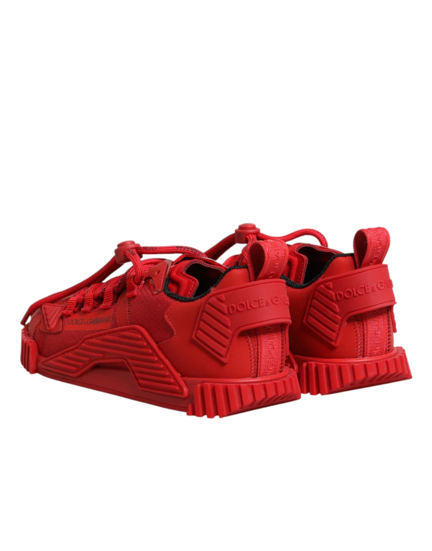 Dolce & Gabbana Red Logo Lace Low Top NS1 Sneakers Shoes Curated Luxury Accessories by Orvyn
