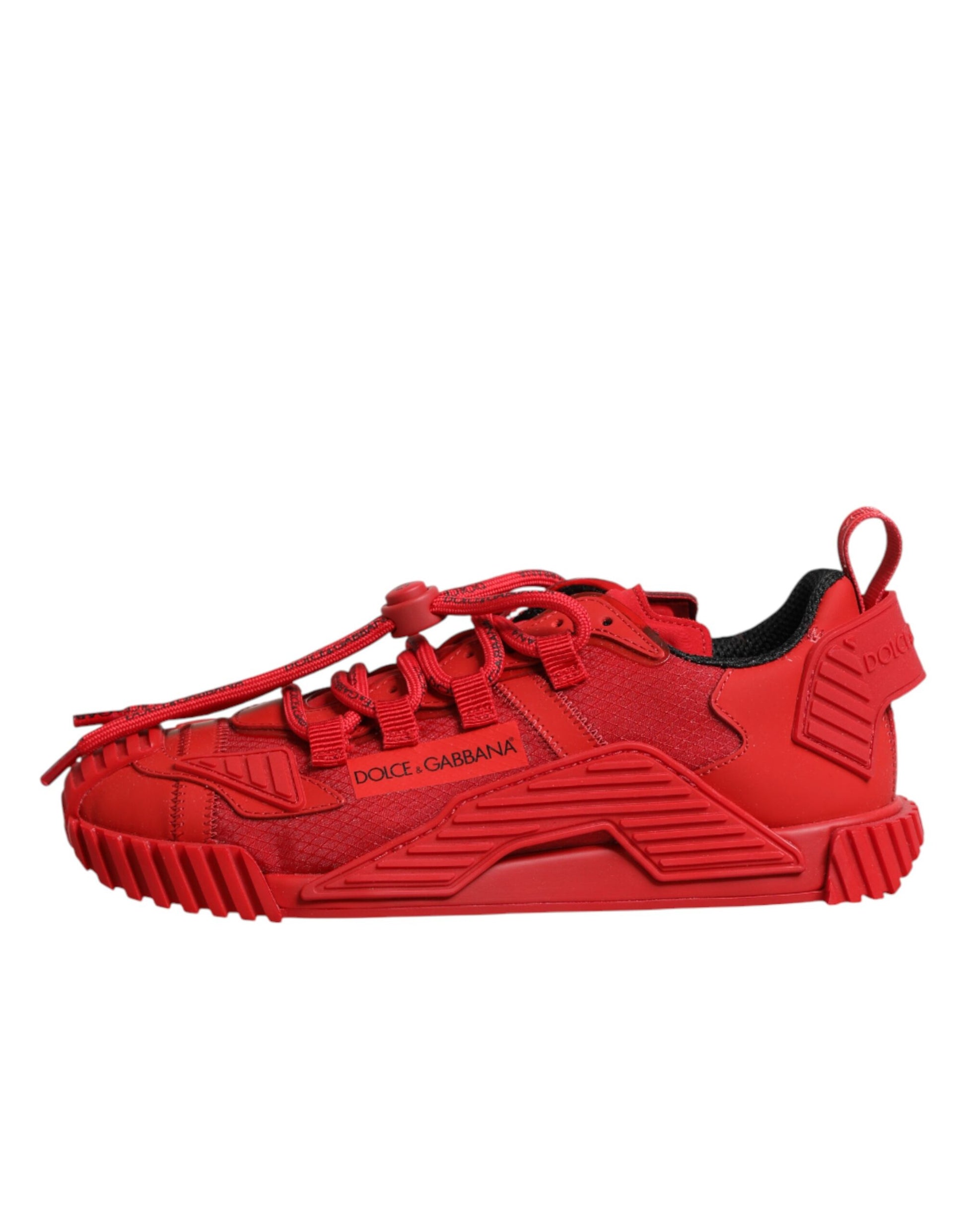 Dolce & Gabbana Red Logo Lace Low Top NS1 Sneakers Shoes Curated Luxury Accessories by Orvyn