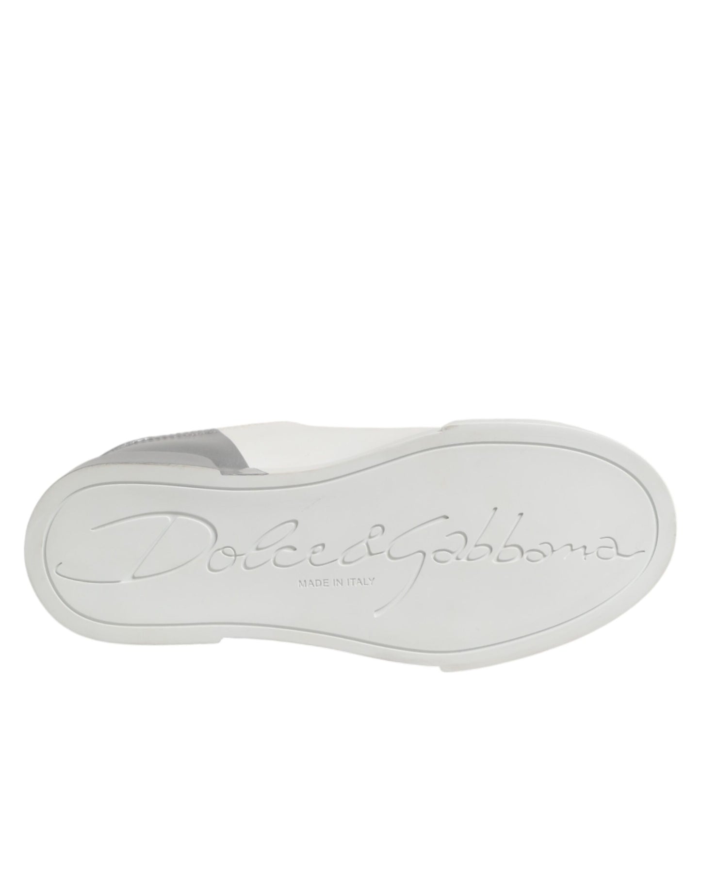 Dolce & Gabbana White Gray Low Top Leather Sneaker Shoes Curated Luxury Accessories by Orvyn