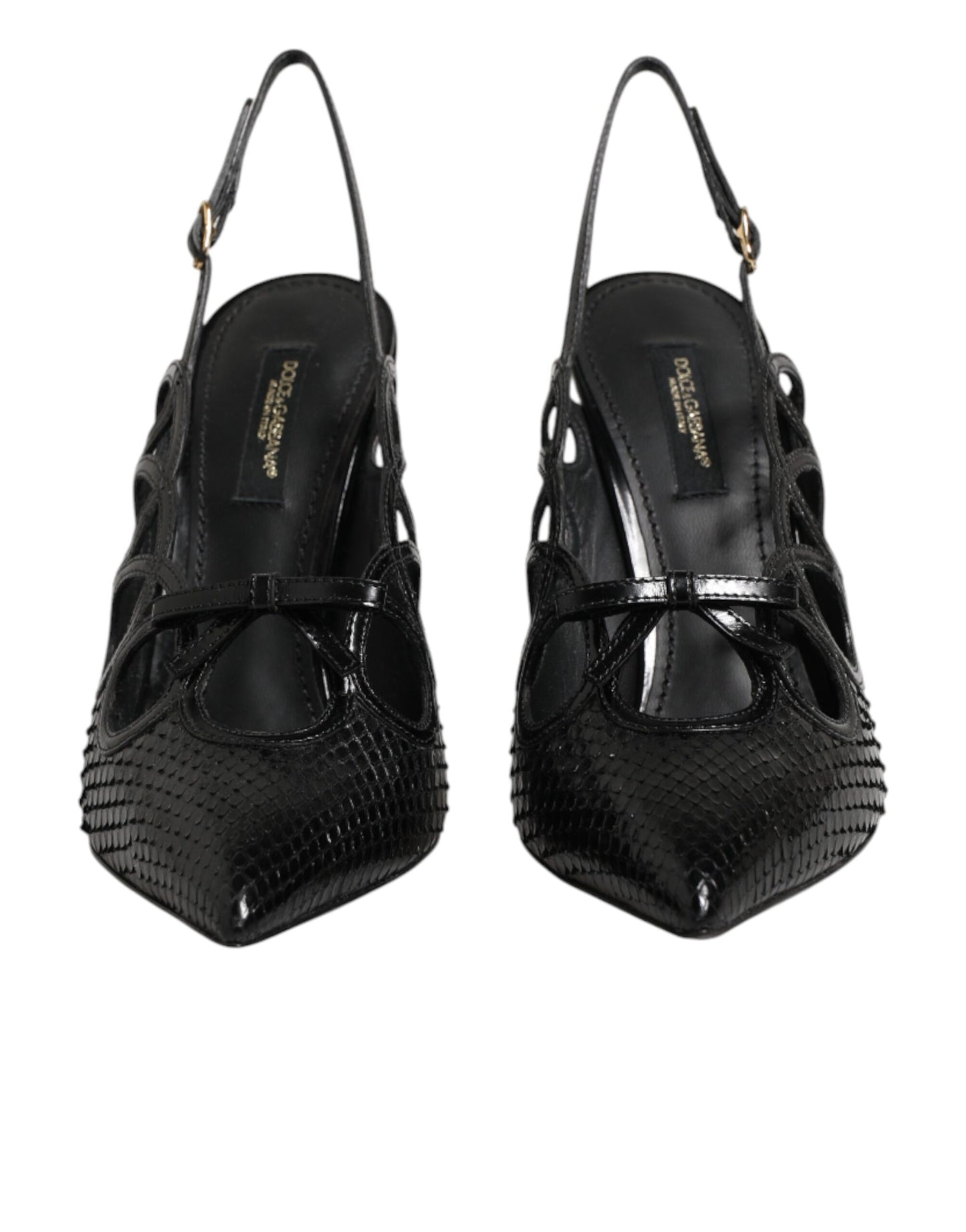Dolce & Gabbana Leather High Heels Slingback Shoes Curated Luxury Accessories by Orvyn