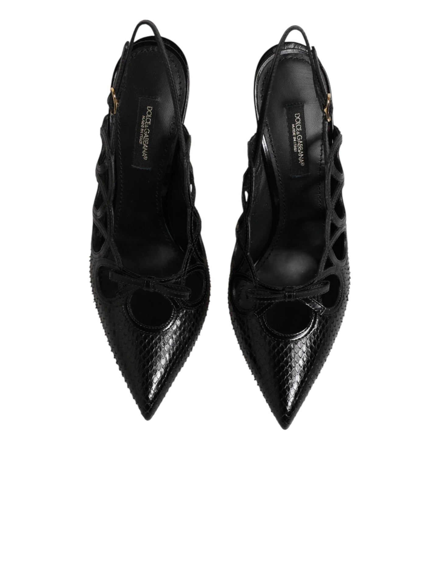 Dolce & Gabbana Leather High Heels Slingback Shoes Curated Luxury Accessories by Orvyn