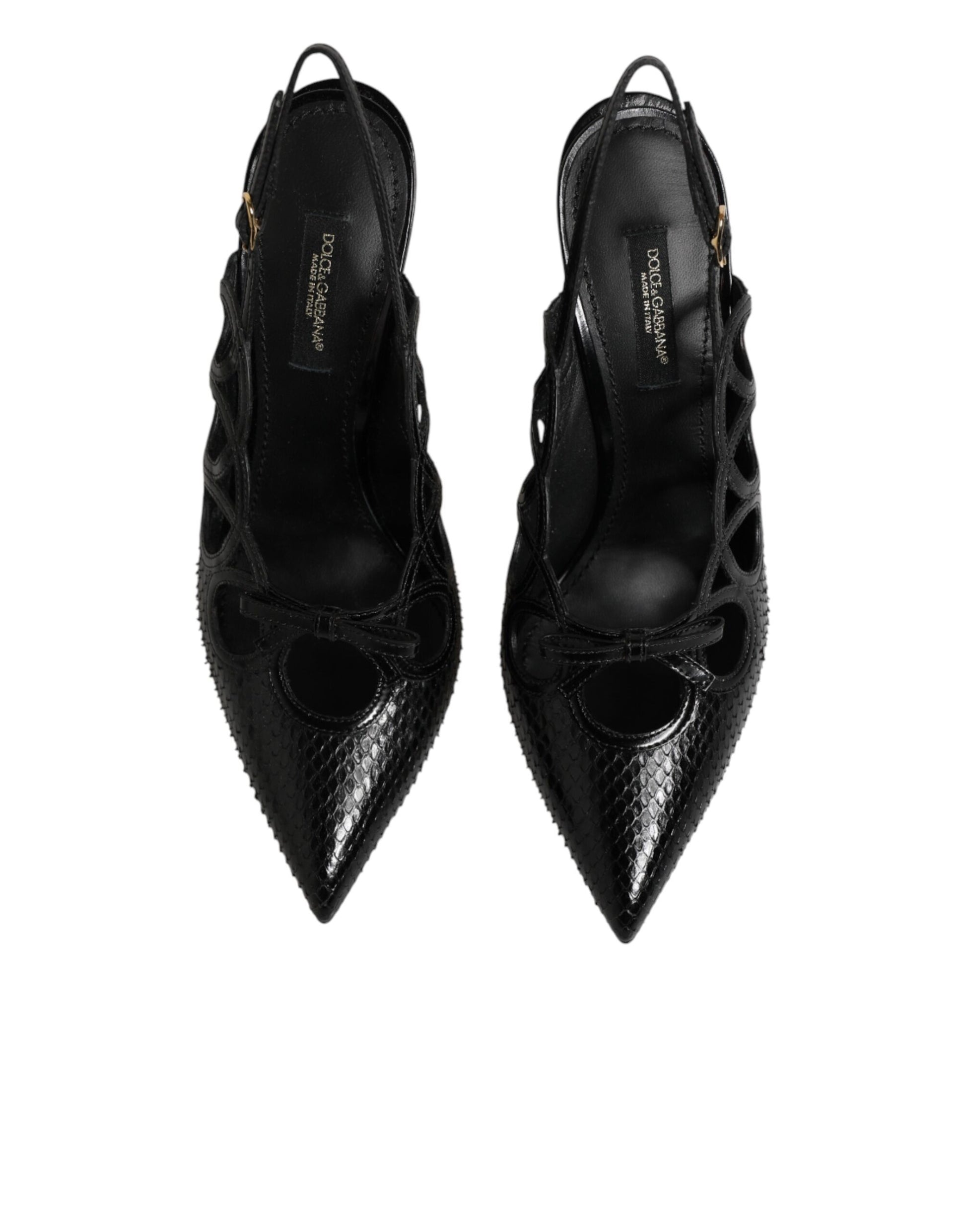 Dolce & Gabbana Leather High Heels Slingback Shoes Curated Luxury Accessories by Orvyn
