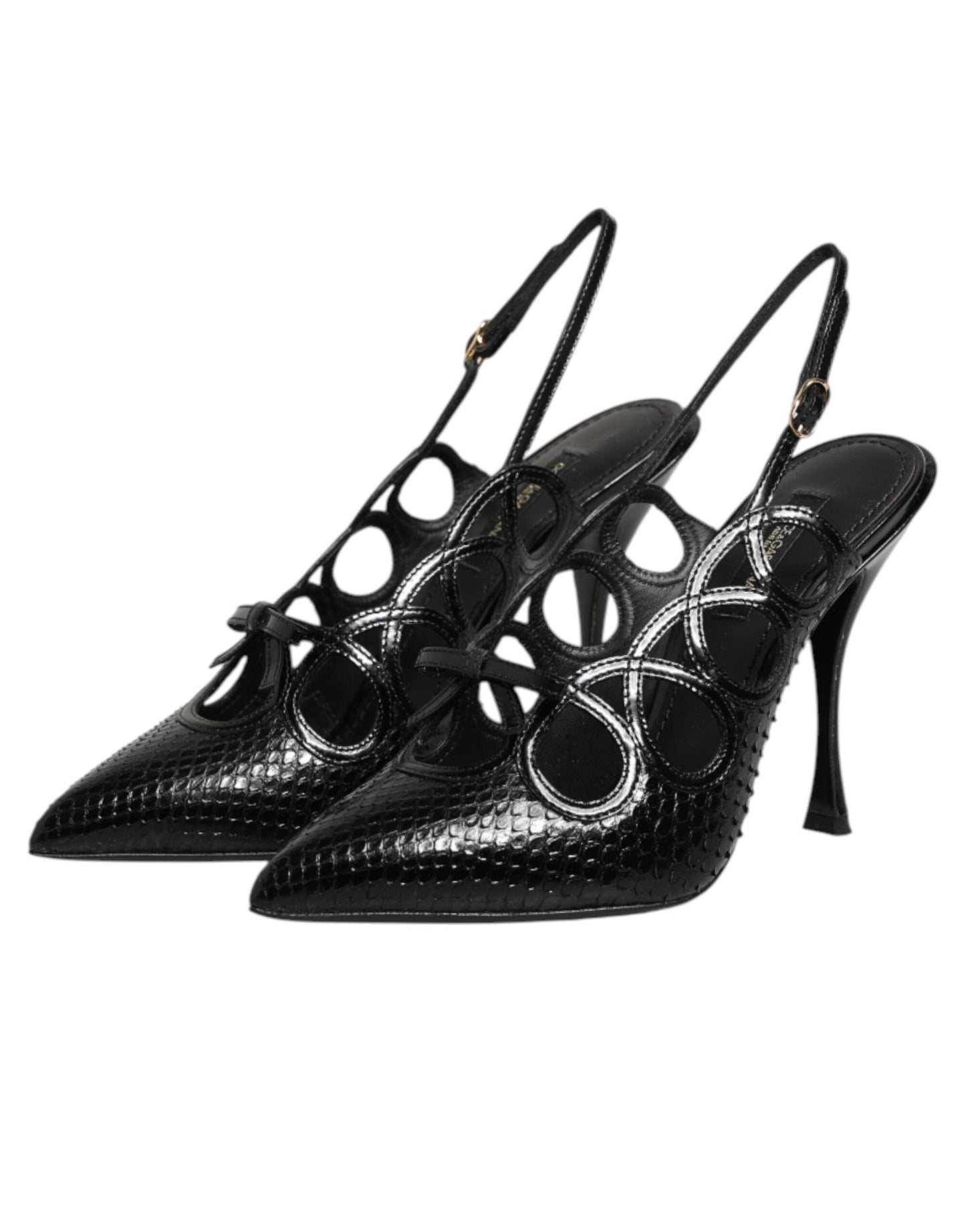Dolce & Gabbana Leather High Heels Slingback Shoes Curated Luxury Accessories by Orvyn