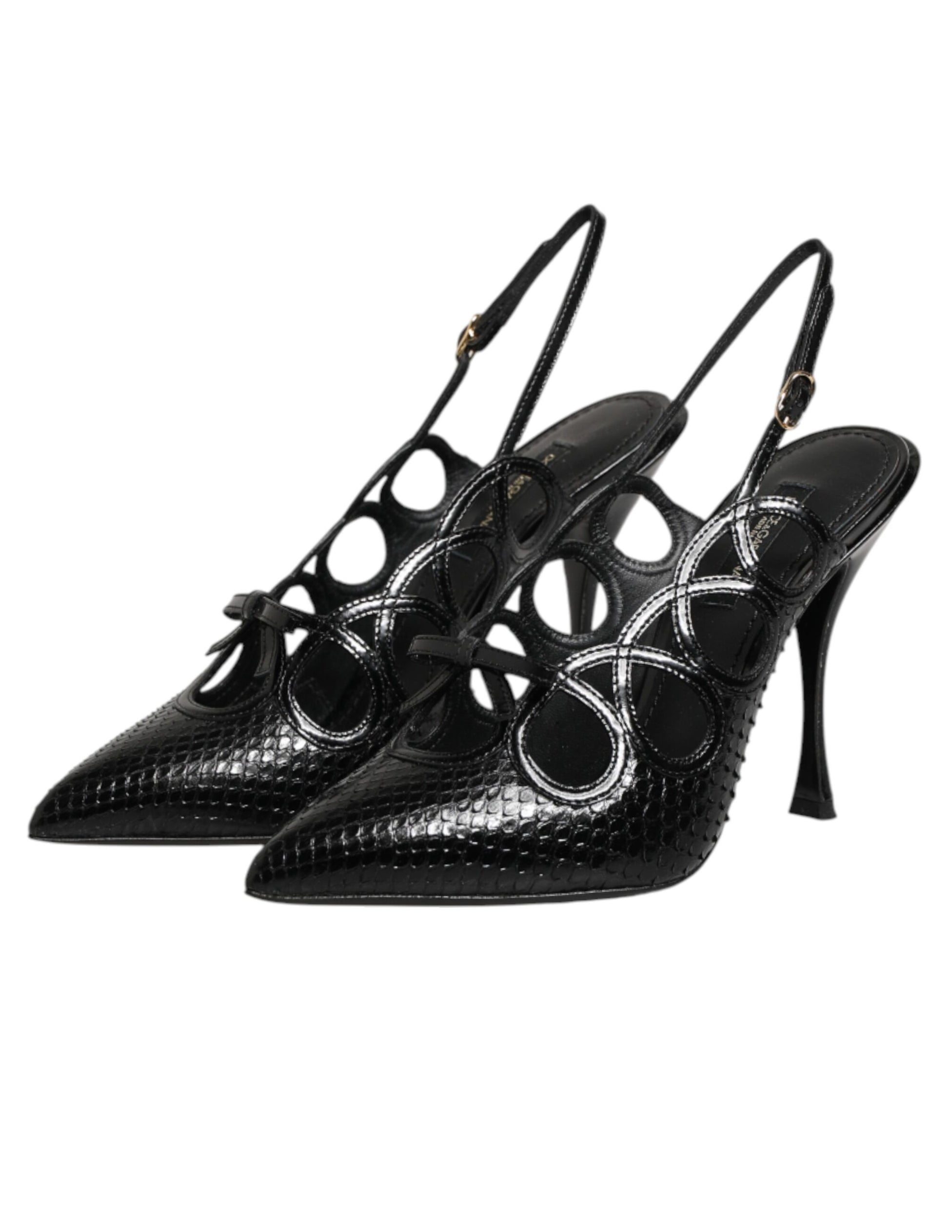 Dolce & Gabbana Leather High Heels Slingback Shoes Curated Luxury Accessories by Orvyn