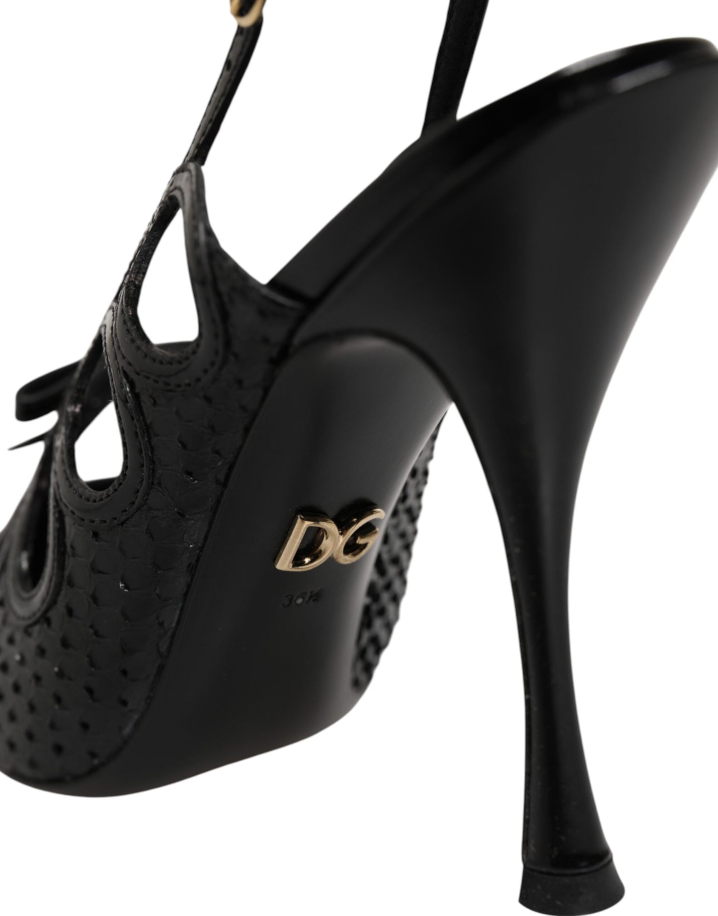 Dolce & Gabbana Leather High Heels Slingback Shoes Curated Luxury Accessories by Orvyn
