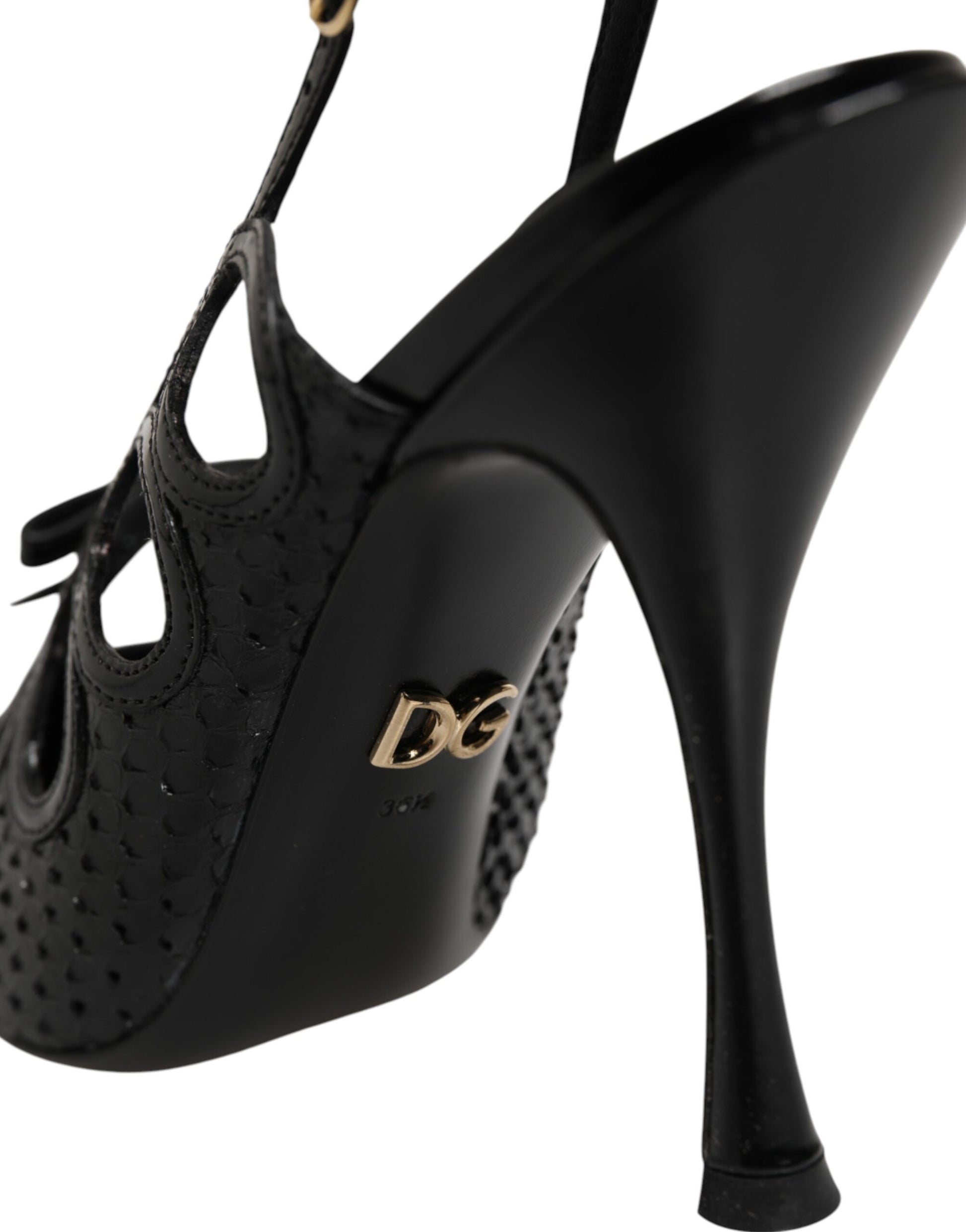 Dolce & Gabbana Leather High Heels Slingback Shoes Curated Luxury Accessories by Orvyn