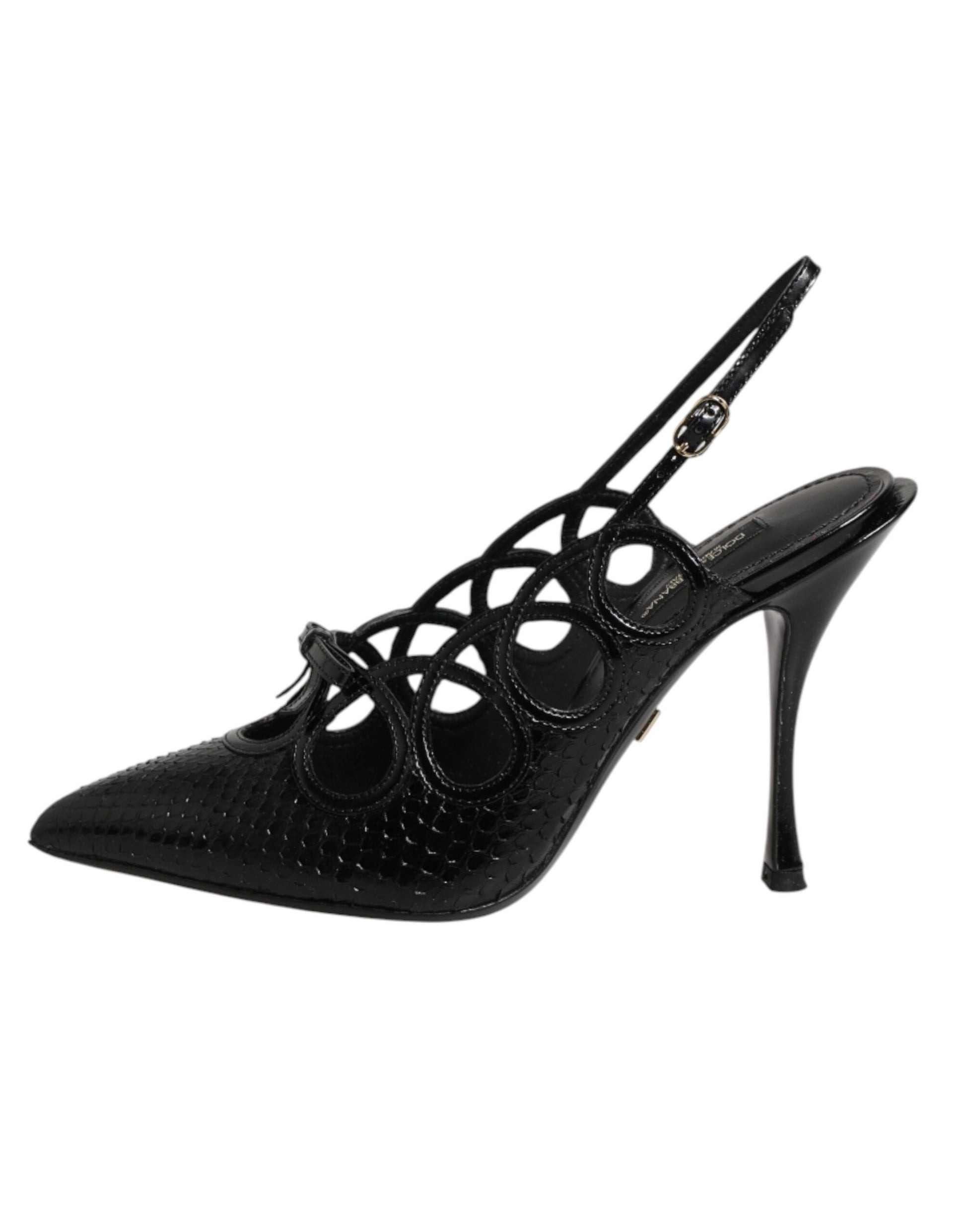 Dolce & Gabbana Leather High Heels Slingback Shoes Curated Luxury Accessories by Orvyn