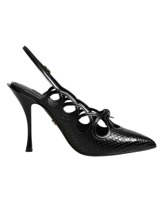 Dolce & Gabbana Leather High Heels Slingback Shoes Curated Luxury Accessories by Orvyn