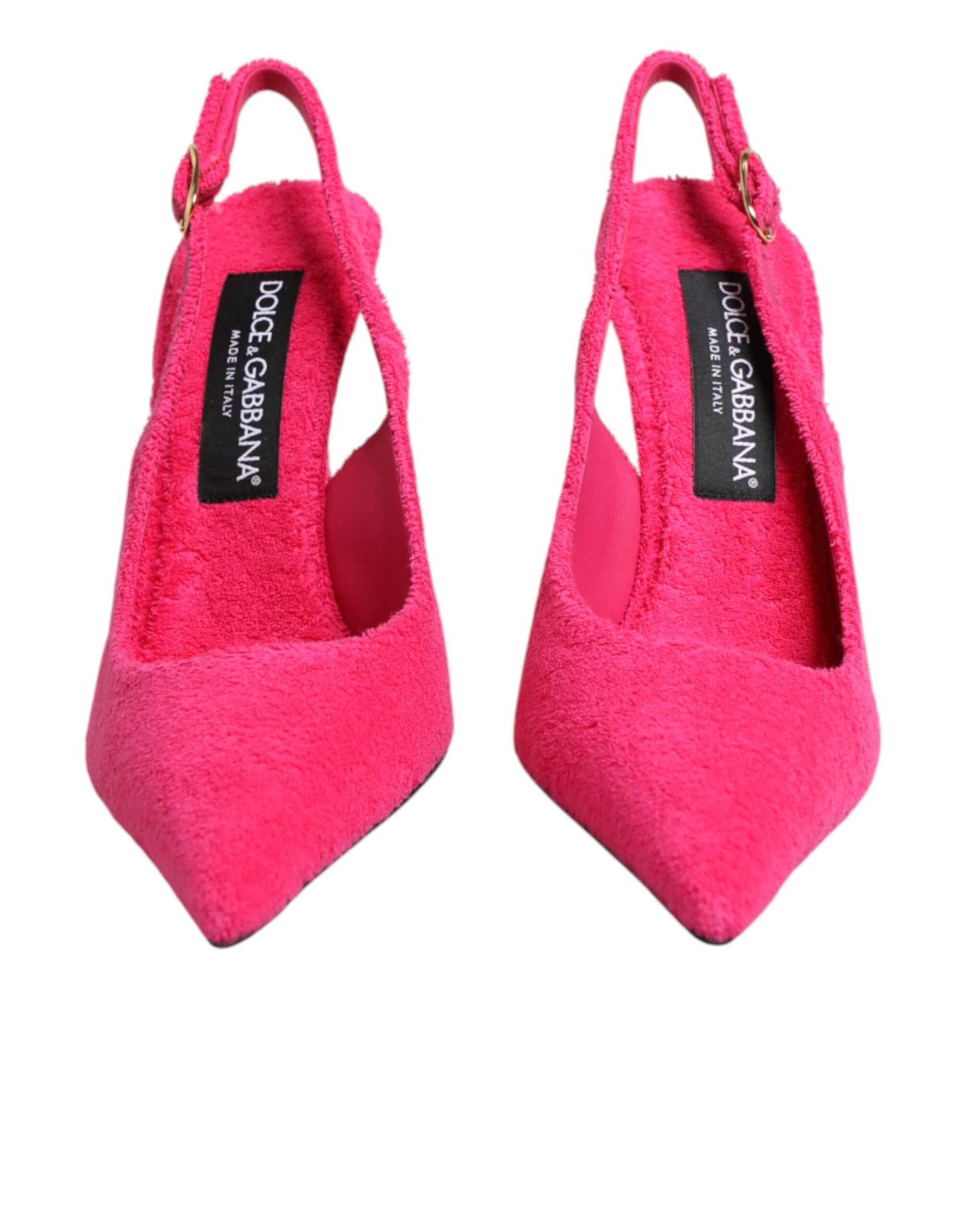 Dolce & Gabbana Pink Suede High Heels Slingback Shoes Curated Luxury Accessories by Orvyn