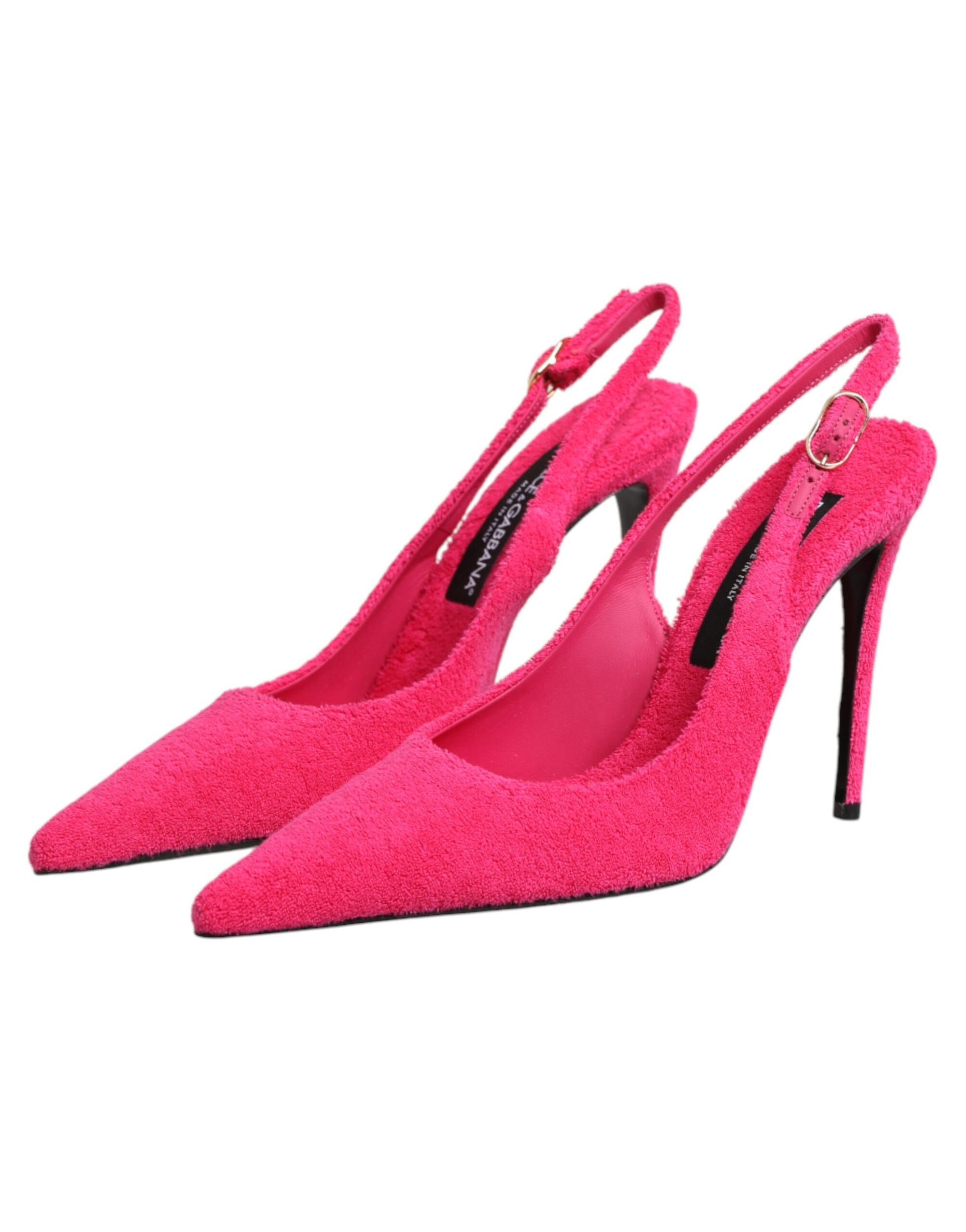 Dolce & Gabbana Pink Suede High Heels Slingback Shoes Curated Luxury Accessories by Orvyn
