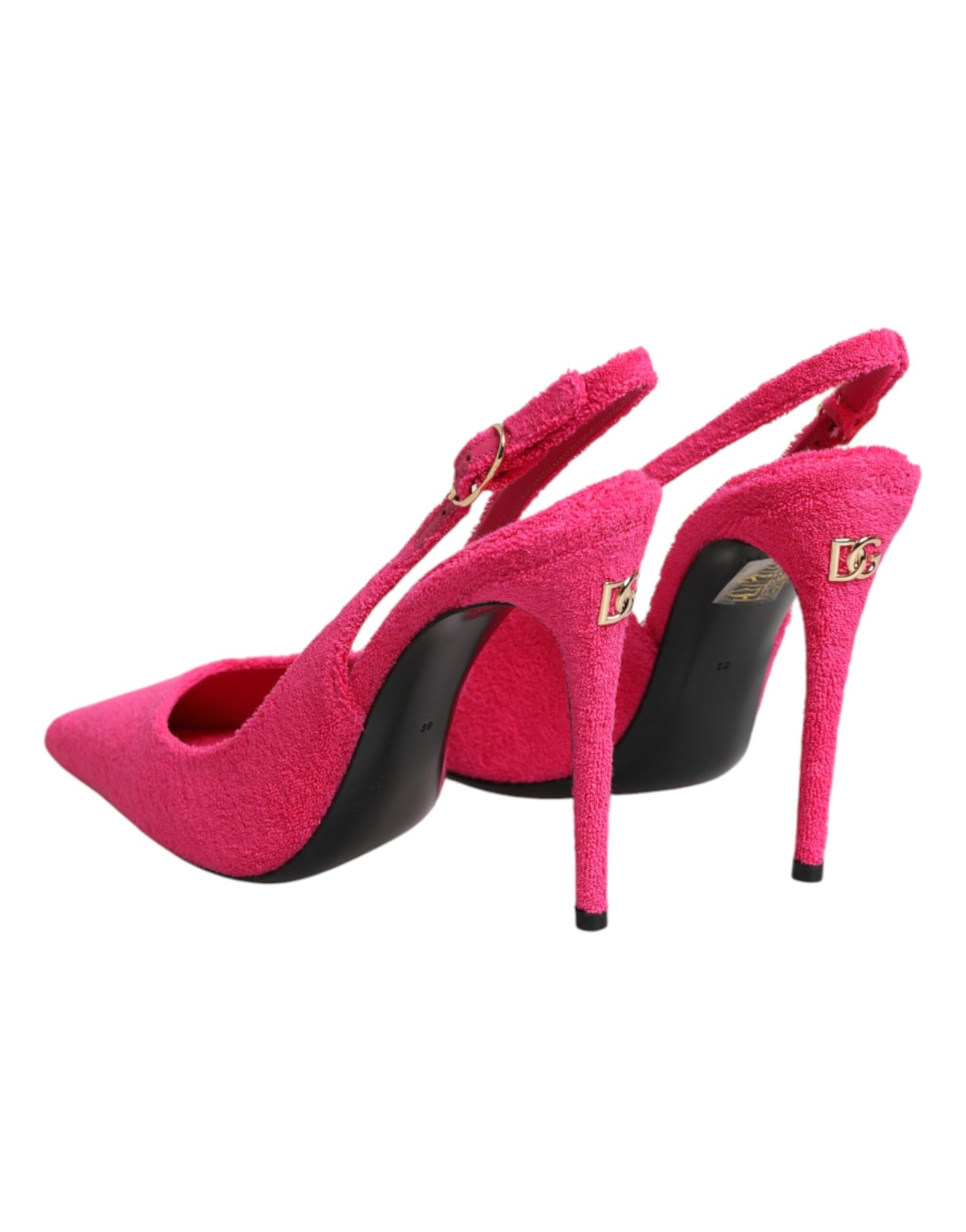 Dolce & Gabbana Pink Suede High Heels Slingback Shoes Curated Luxury Accessories by Orvyn