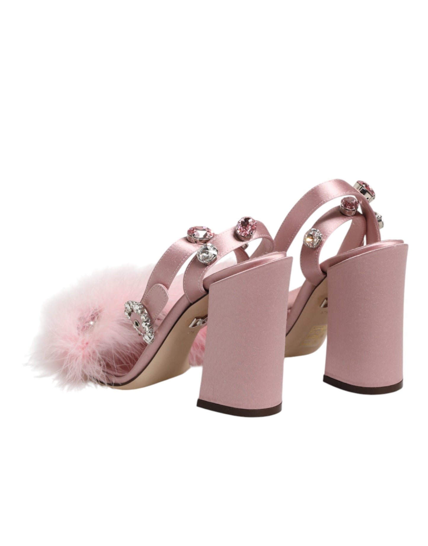 Dolce & Gabbana Pink Sequined Ankle Strap Sandals Shoes Curated Luxury Accessories by Orvyn