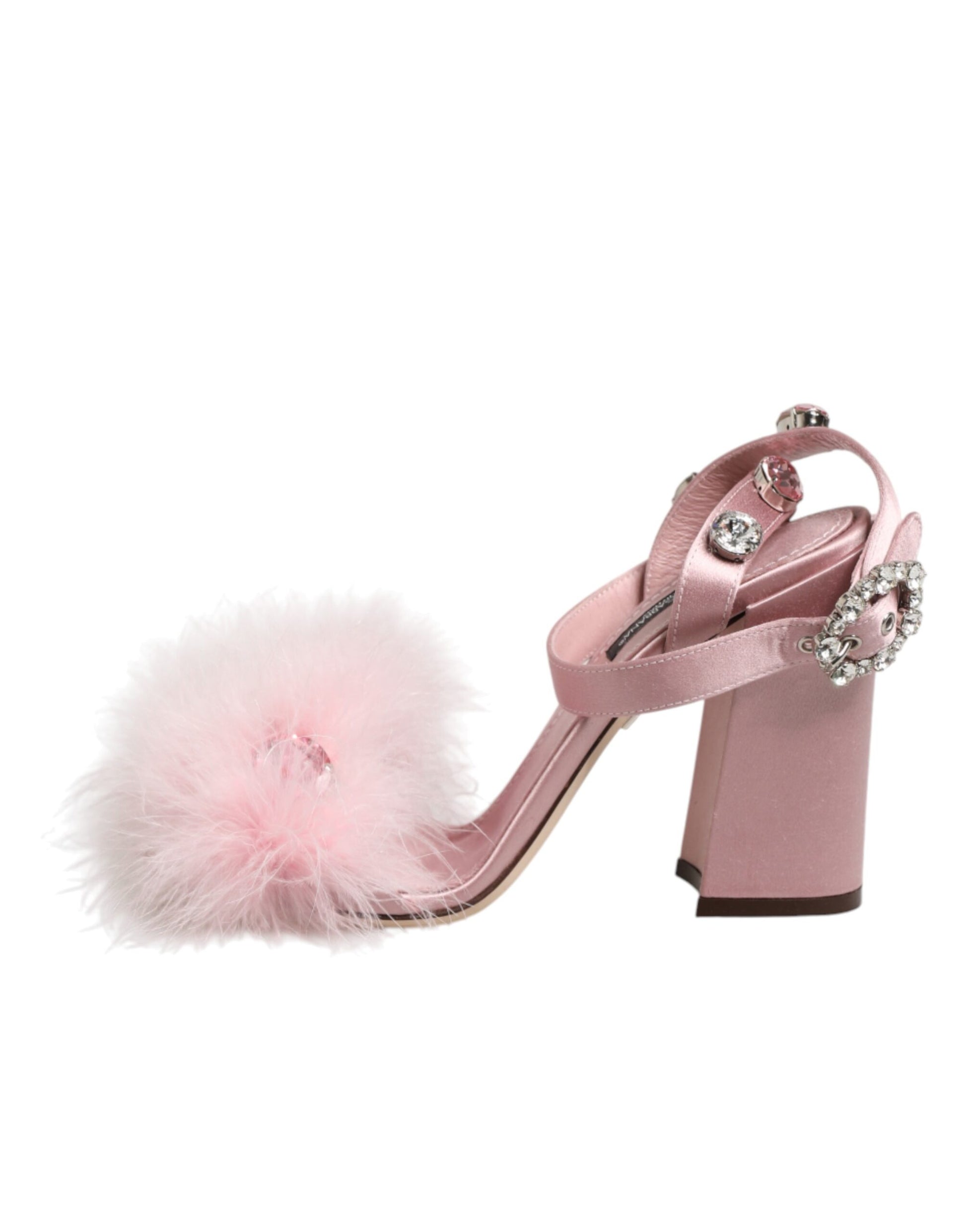 Dolce & Gabbana Pink Sequined Ankle Strap Sandals Shoes Curated Luxury Accessories by Orvyn