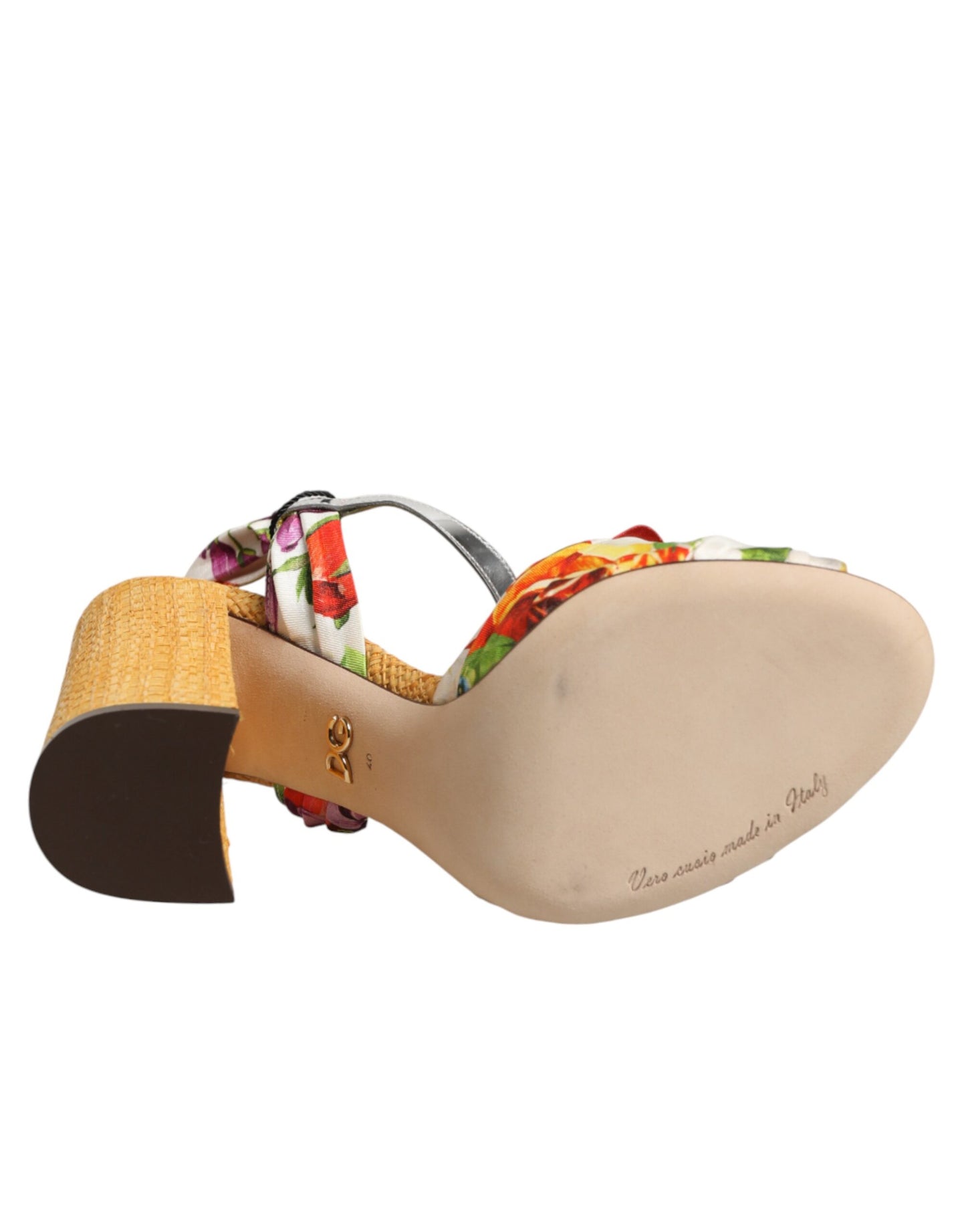 Dolce & Gabbana Multicolor Floral Crystal Embellished Sandals Shoes Curated Luxury Accessories by Orvyn