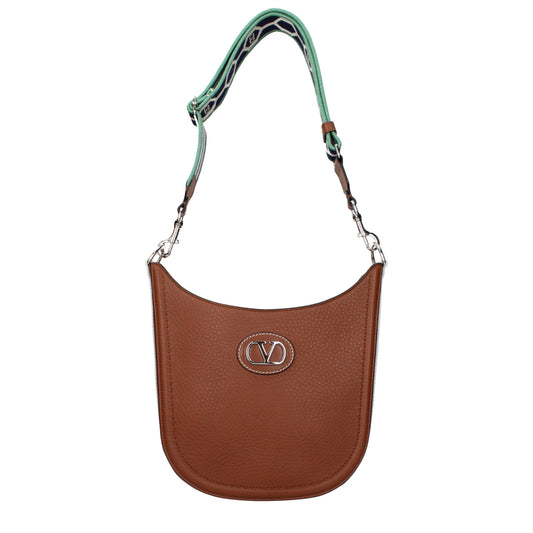 Valentino Garavani VLogo Brown Leather Crossbody Bag curated by orvyn luxury accessories