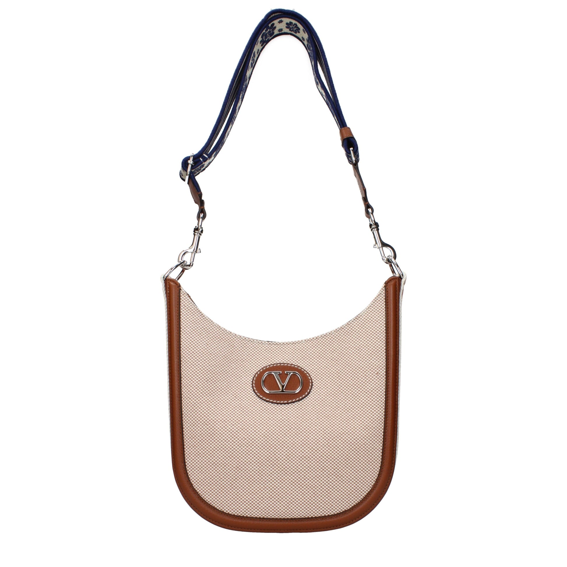 Valentino Garavani VLogo Beige Fabric Crossbody Bag curated by orvyn luxury accessories