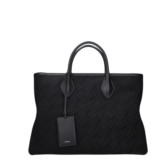 Salvatore Ferragamo Black Fabric Handbag Curated Luxury Accessories by Orvyn