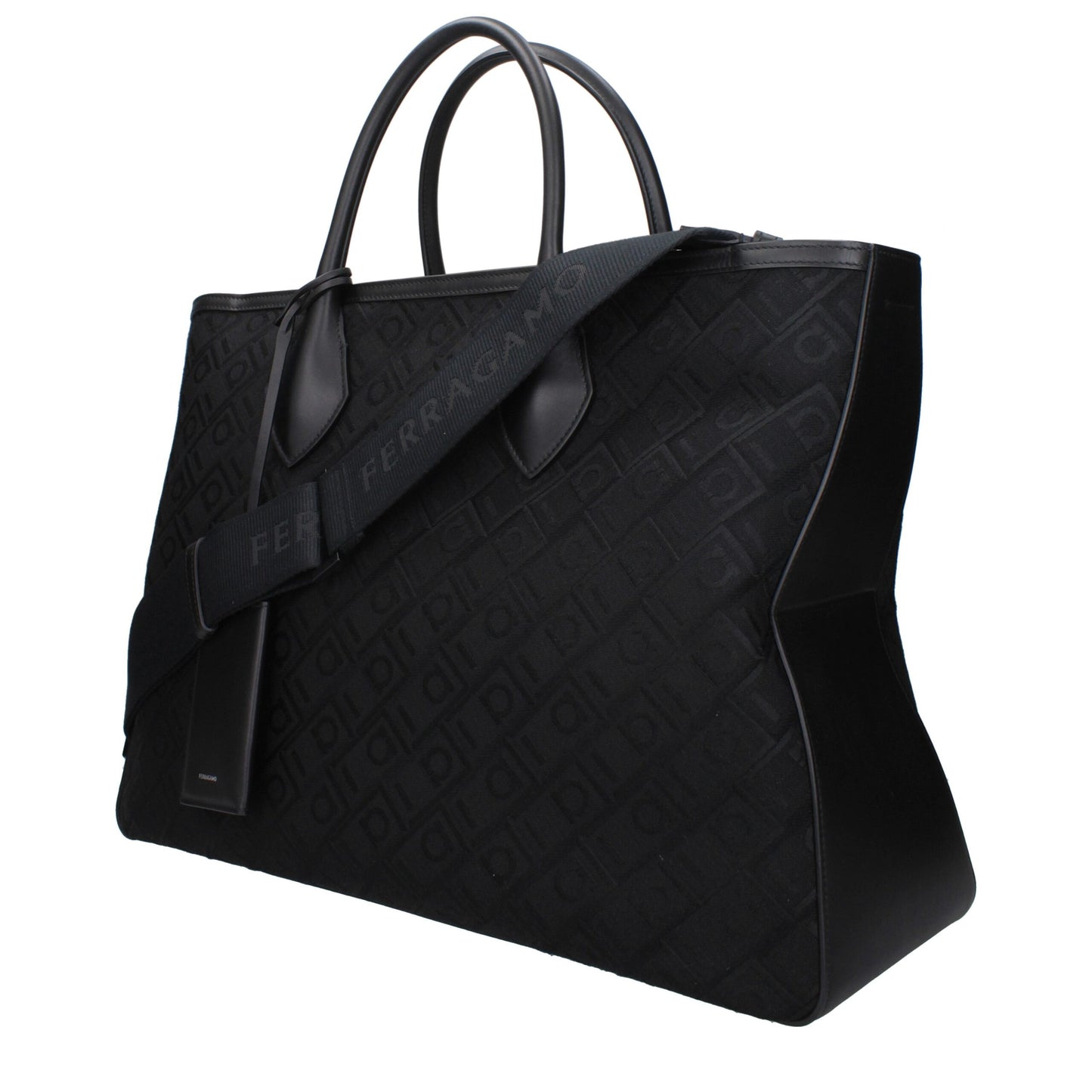 Salvatore Ferragamo Black Fabric Handbag Curated Luxury Accessories by Orvyn