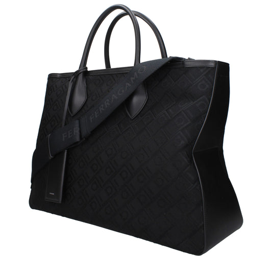 Salvatore Ferragamo Black Fabric Handbag Curated Luxury Accessories by Orvyn