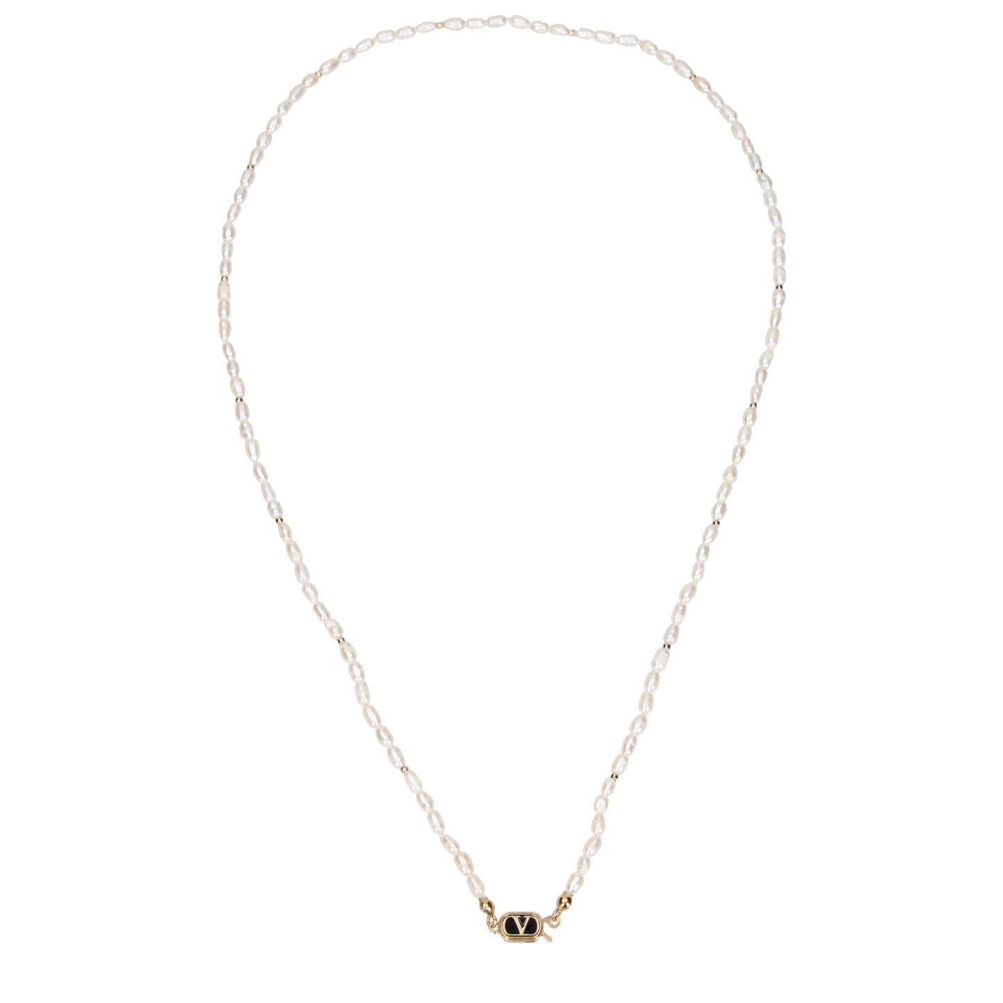 Valentino Garavani White Metal Necklace Curated Luxury Accessories by Orvyn