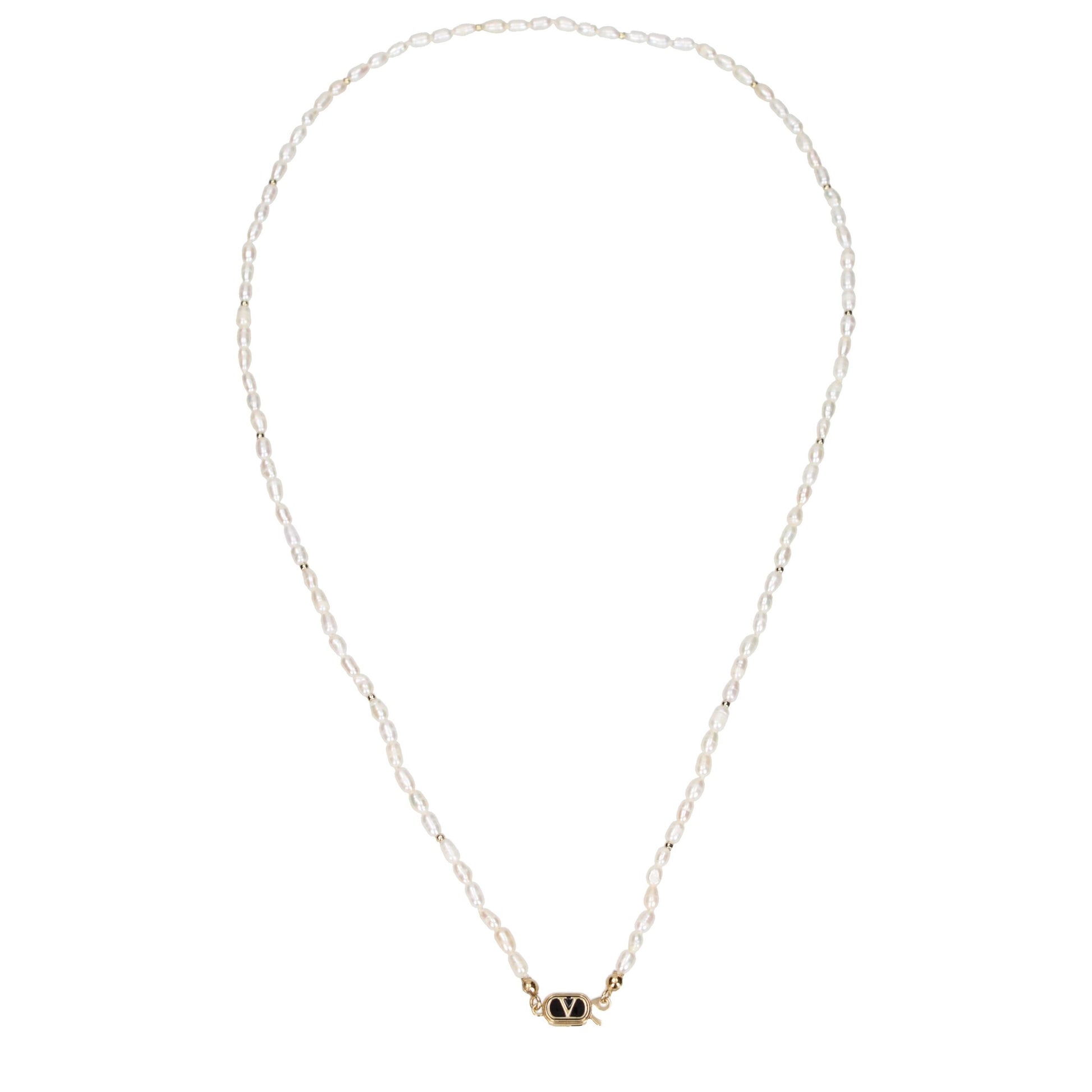 Valentino Garavani White Metal Necklace Curated Luxury Accessories by Orvyn