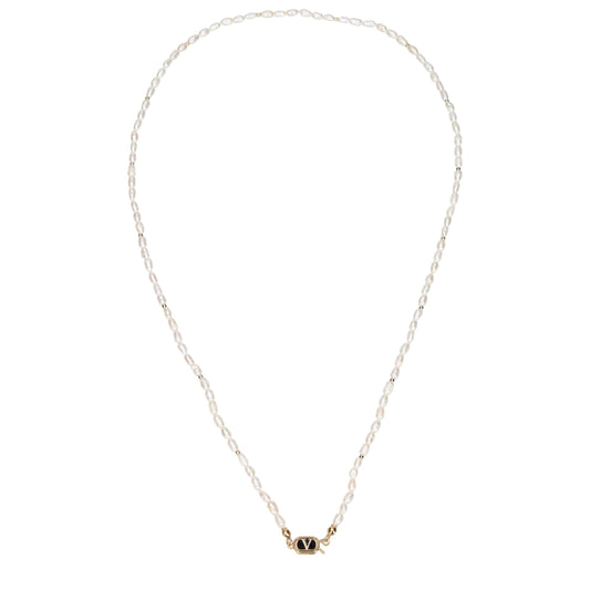 Valentino Garavani White Metal Necklace Curated Luxury Accessories by Orvyn