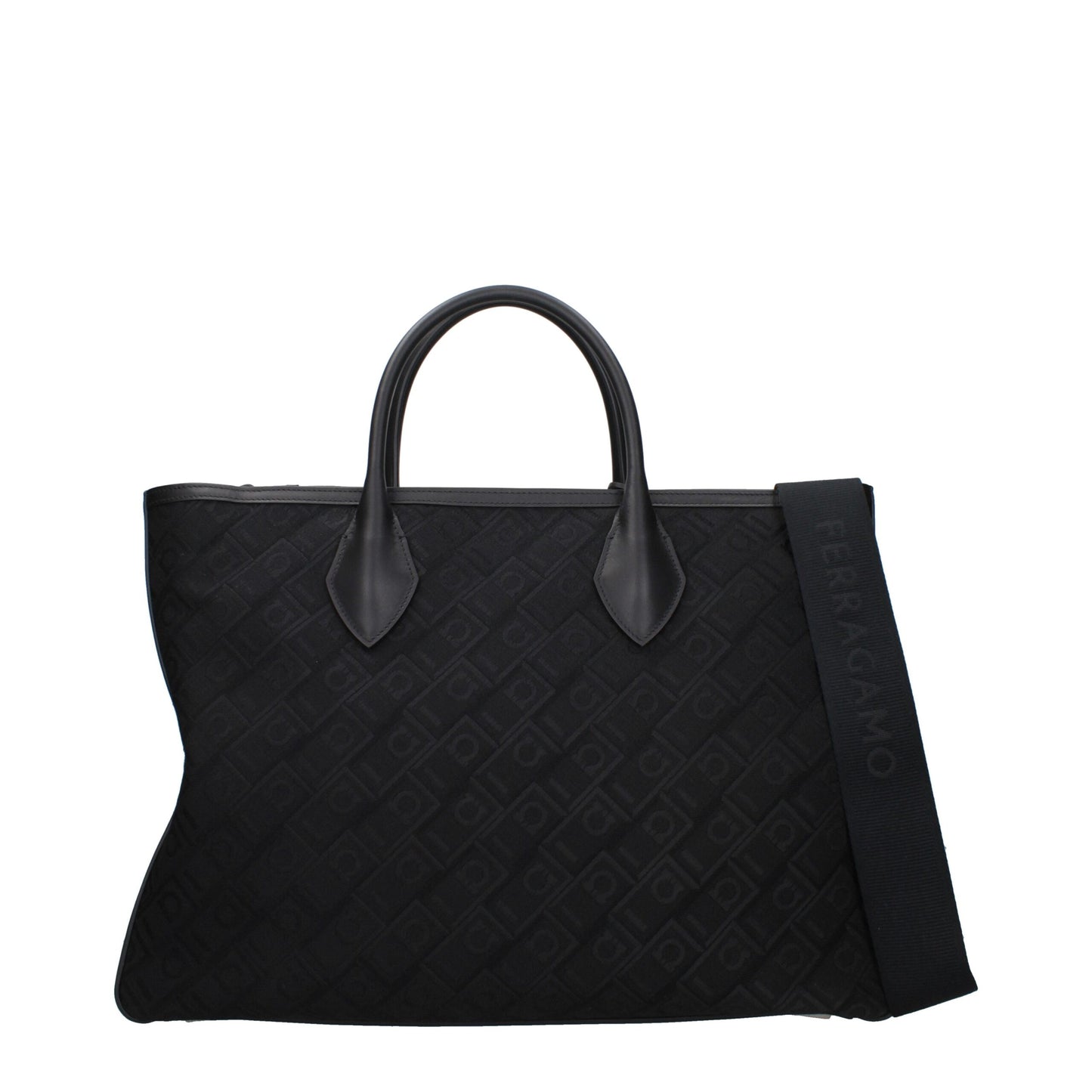 Salvatore Ferragamo Black Fabric Handbag Curated Luxury Accessories by Orvyn