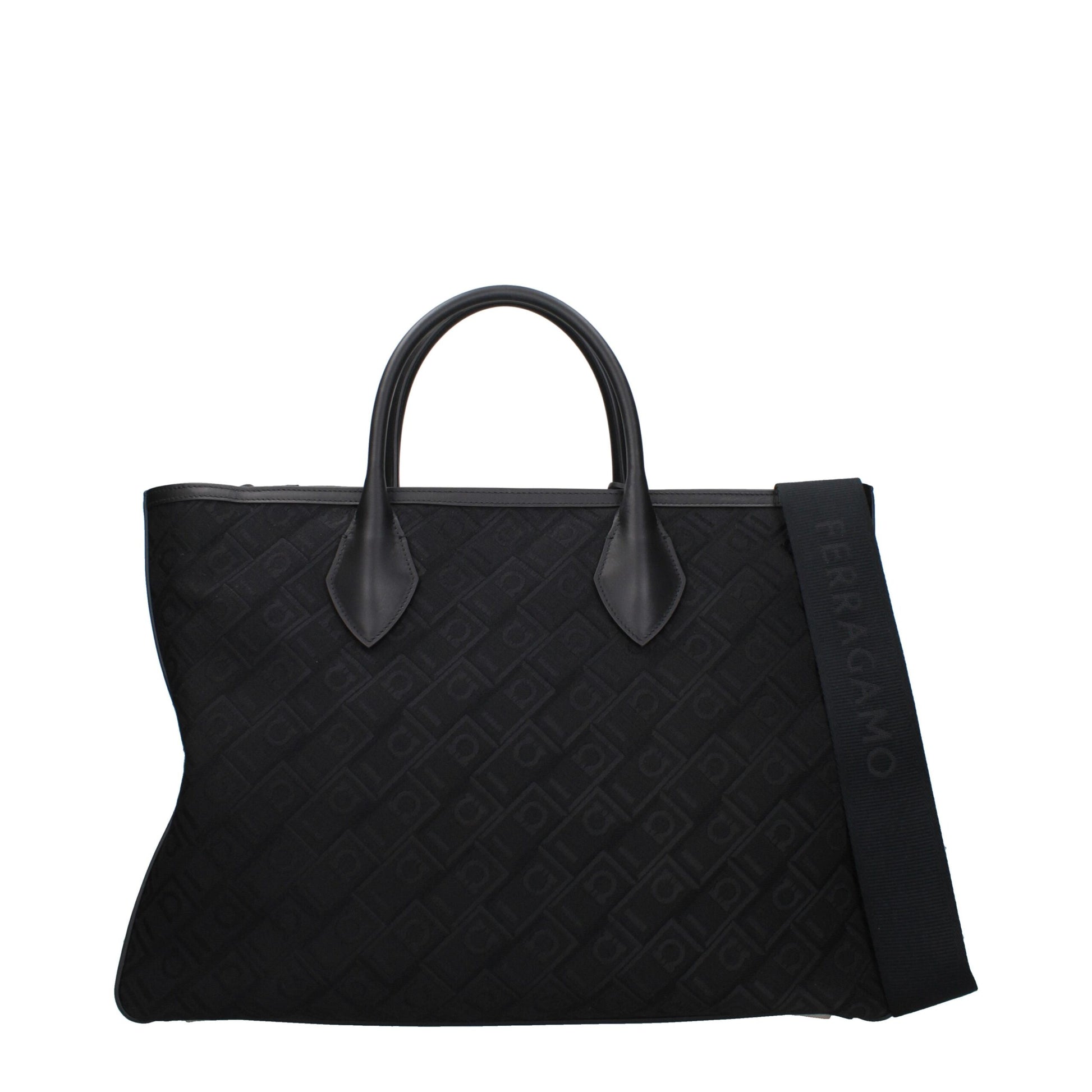 Salvatore Ferragamo Black Fabric Handbag Curated Luxury Accessories by Orvyn