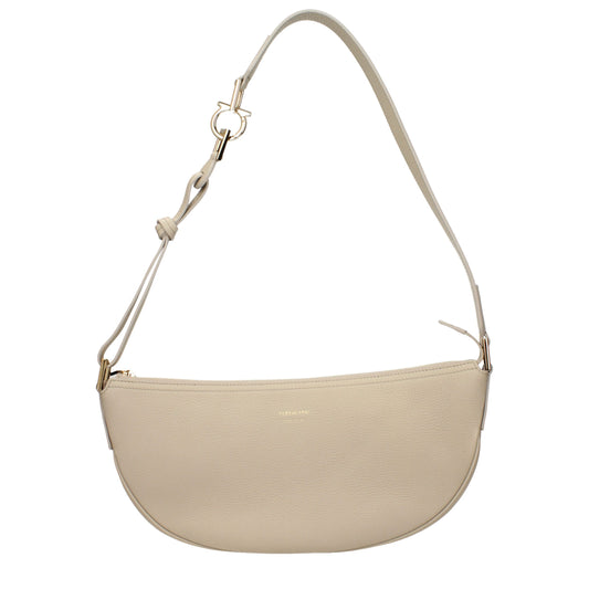 Salvatore Ferragamo Gray Leather Shoulder Bag Curated Luxury Accessories by Orvyn
