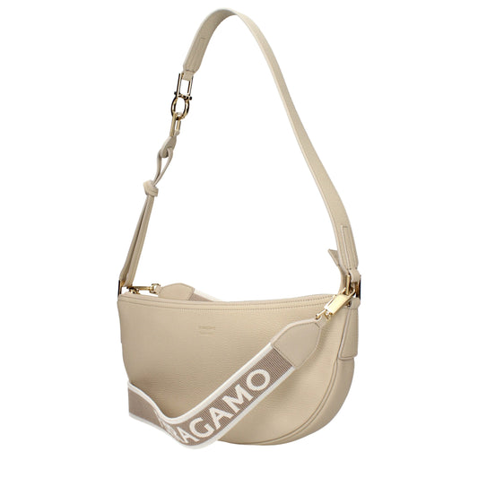 Salvatore Ferragamo Gray Leather Shoulder Bag Curated Luxury Accessories by Orvyn