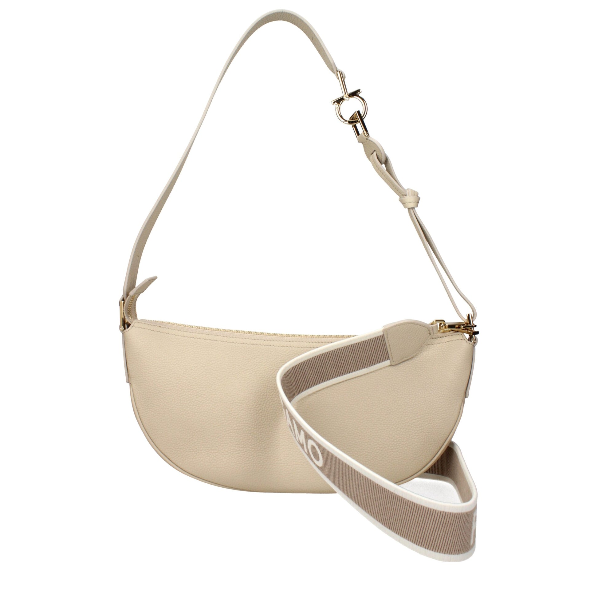 Salvatore Ferragamo Gray Leather Shoulder Bag Curated Luxury Accessories by Orvyn