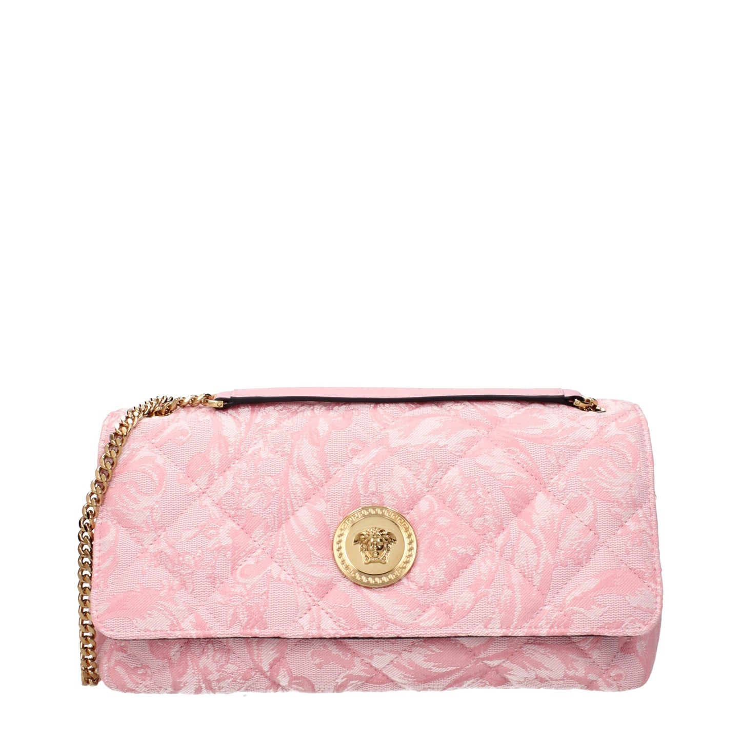 Versace Pink Fabric Shoulder Bag Curated Luxury Accessories by Orvyn