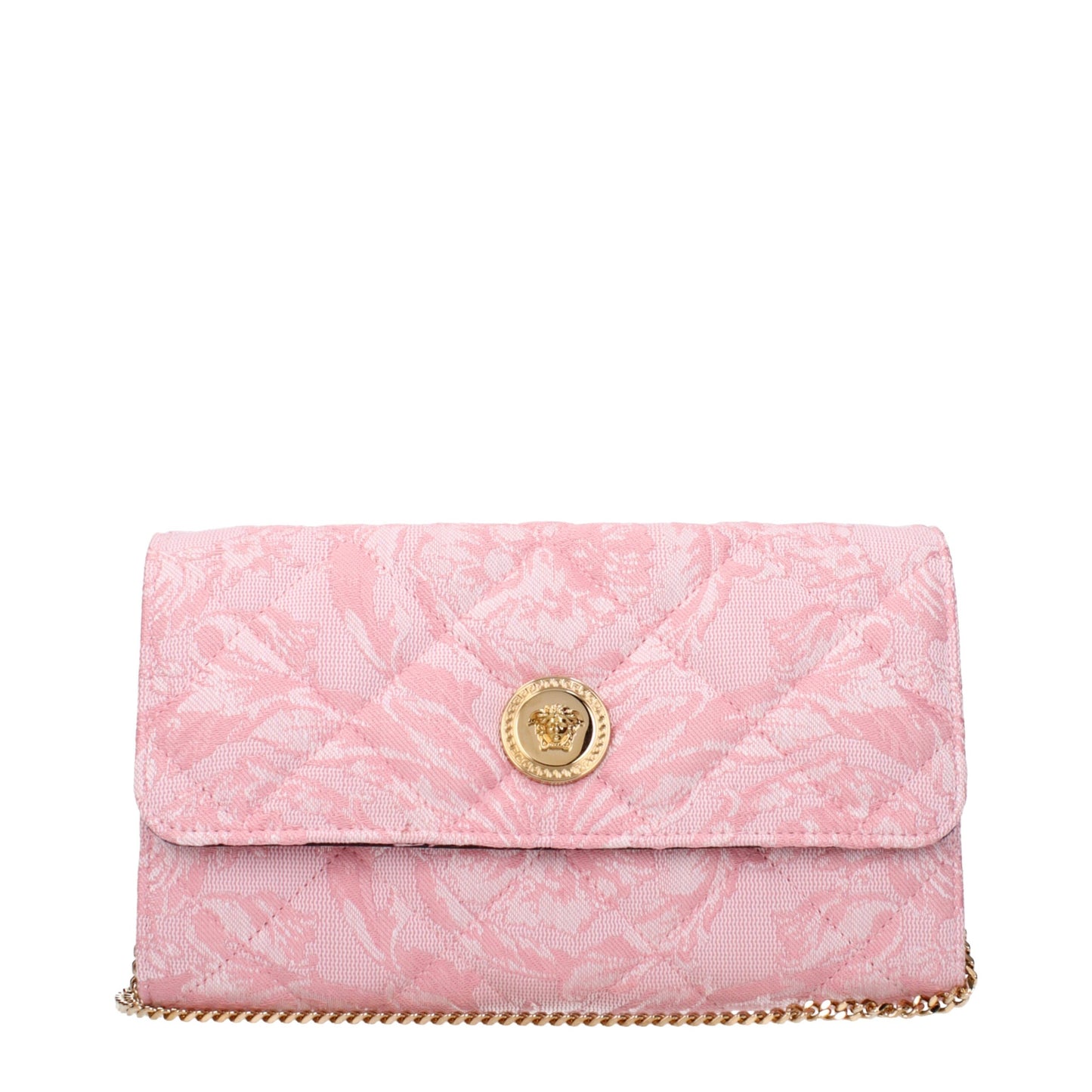 Versace Pink Fabric Clutch Bag Curated Luxury Accessories by Orvyn