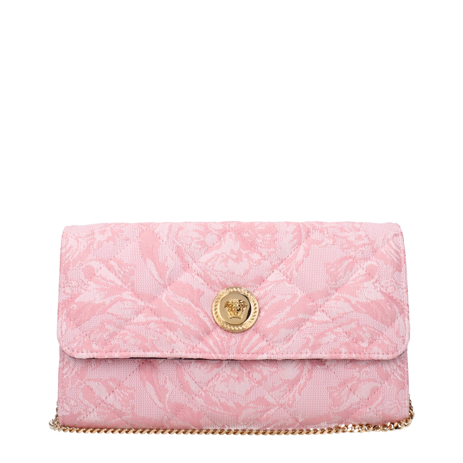 Versace Pink Fabric Clutch Bag Curated Luxury Accessories by Orvyn