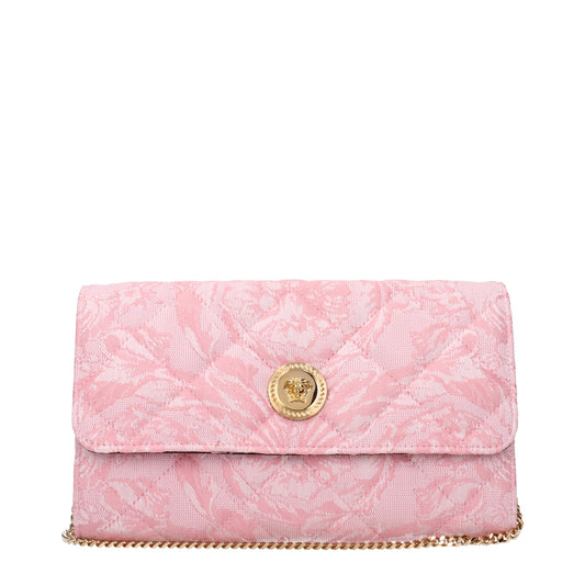 Versace Pink Fabric Clutch Bag Curated Luxury Accessories by Orvyn