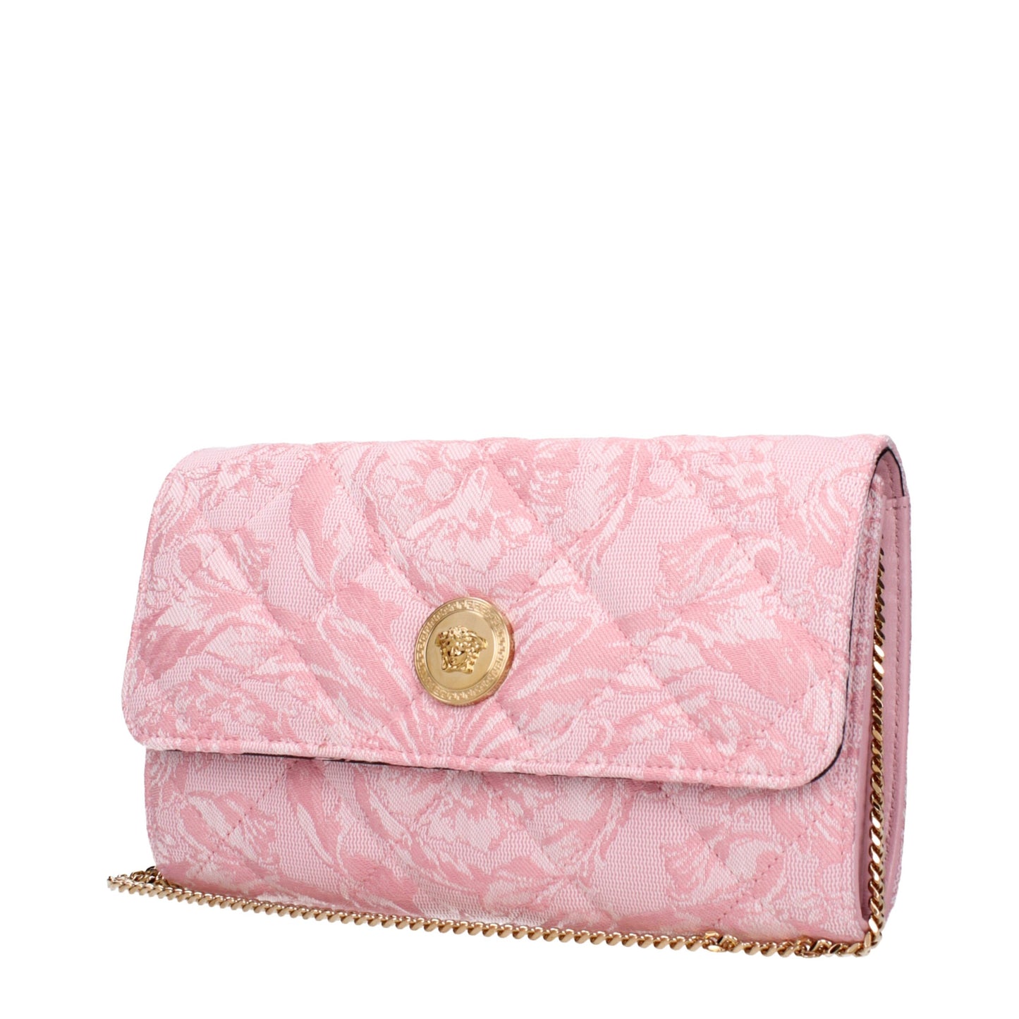 Versace Pink Fabric Clutch Bag Curated Luxury Accessories by Orvyn