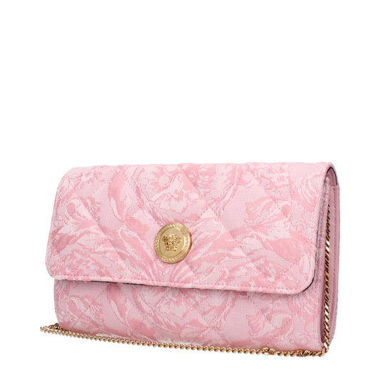 Versace Pink Fabric Clutch Bag Curated Luxury Accessories by Orvyn